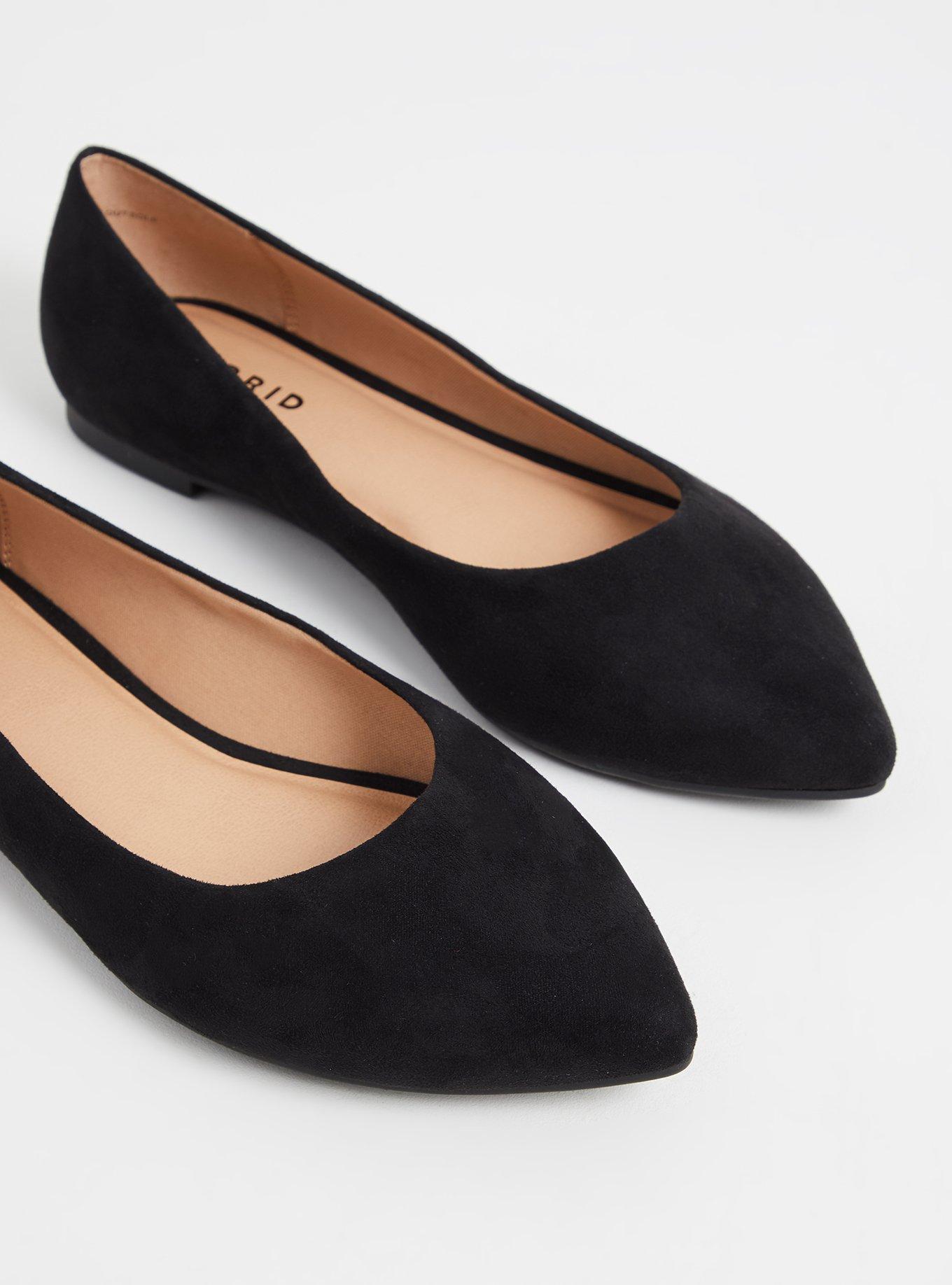 Pointed Toe Flat (WW), BLACK, alternate