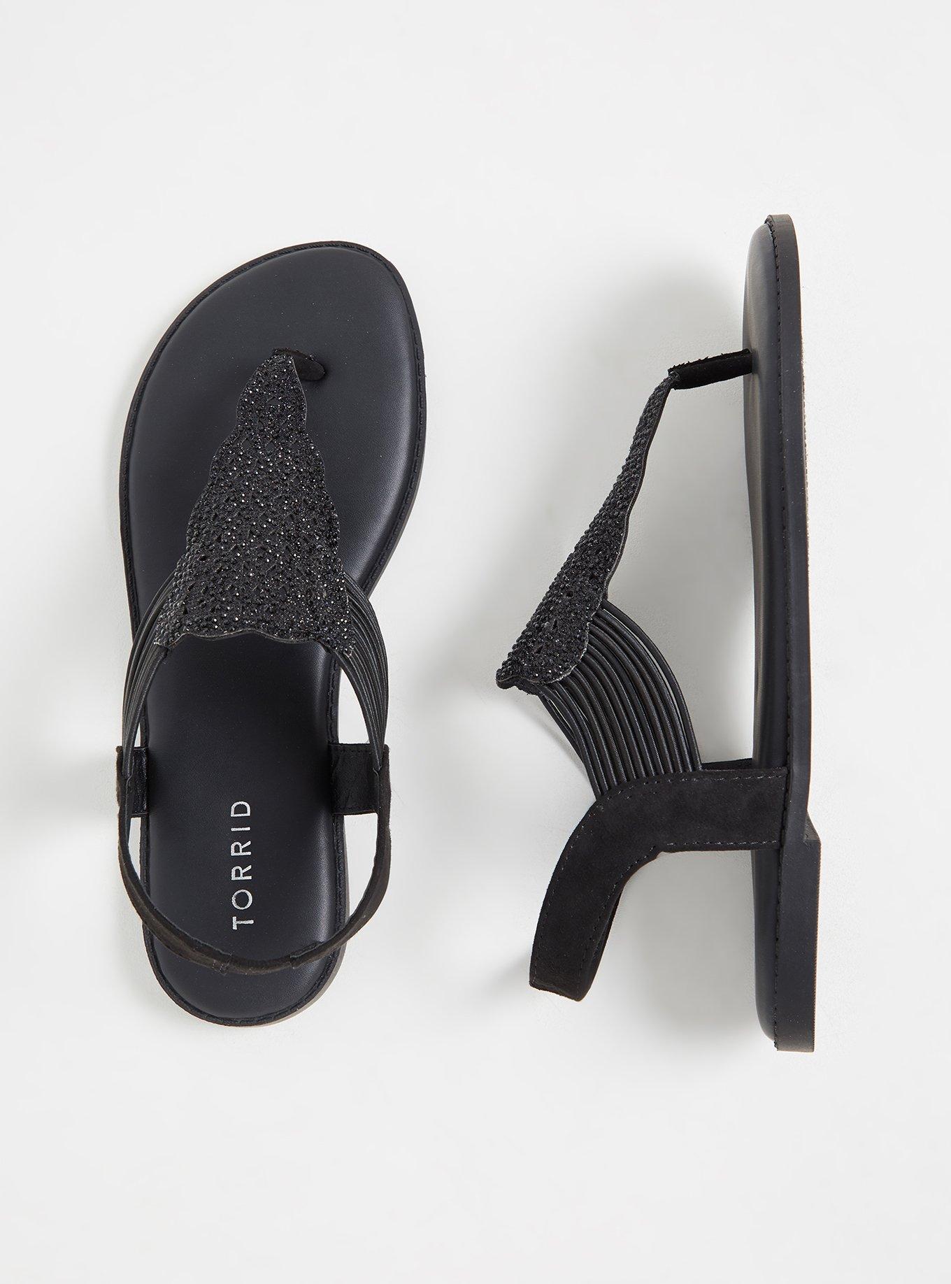 Plus Size Rhinestone Stretch Strap Sandal (WW), , hi-res