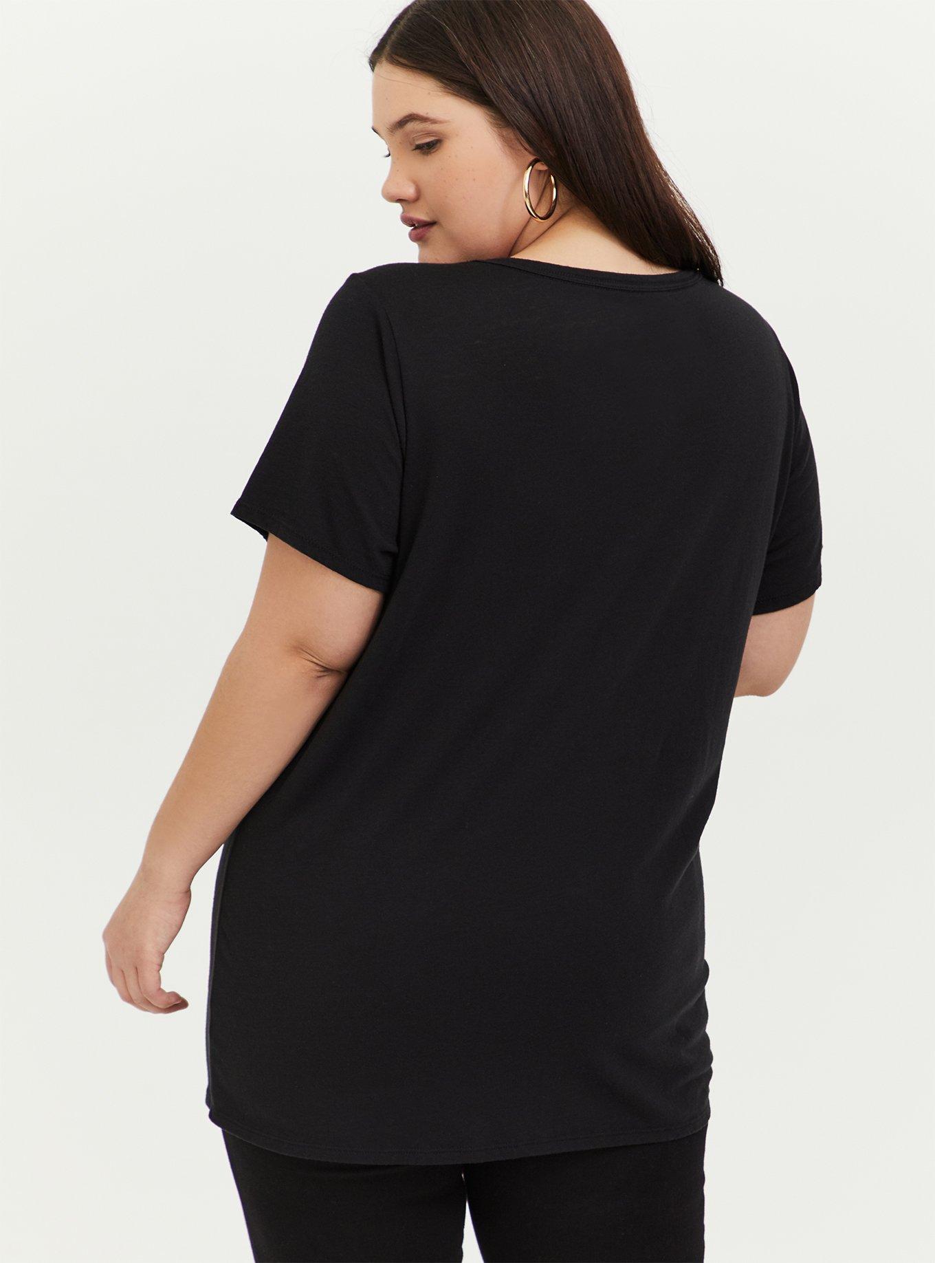 Plus Size Disney Mulan Black Illustration Strappy Choker Top, DEEP BLACK, alternate