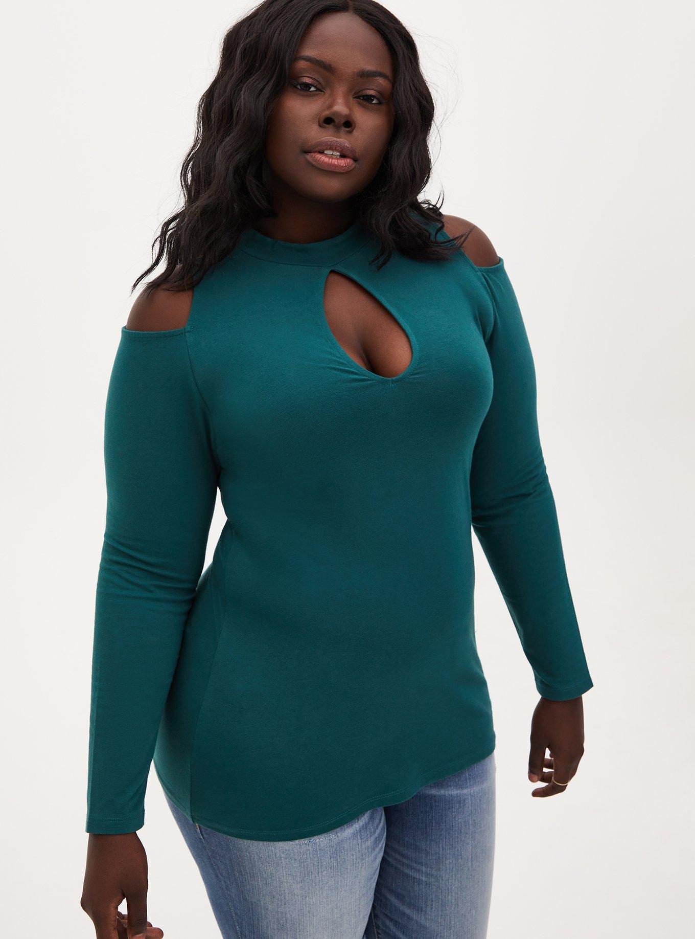 Plus Size - Foxy Cold Shoulder Long Sleeve Top - Torrid