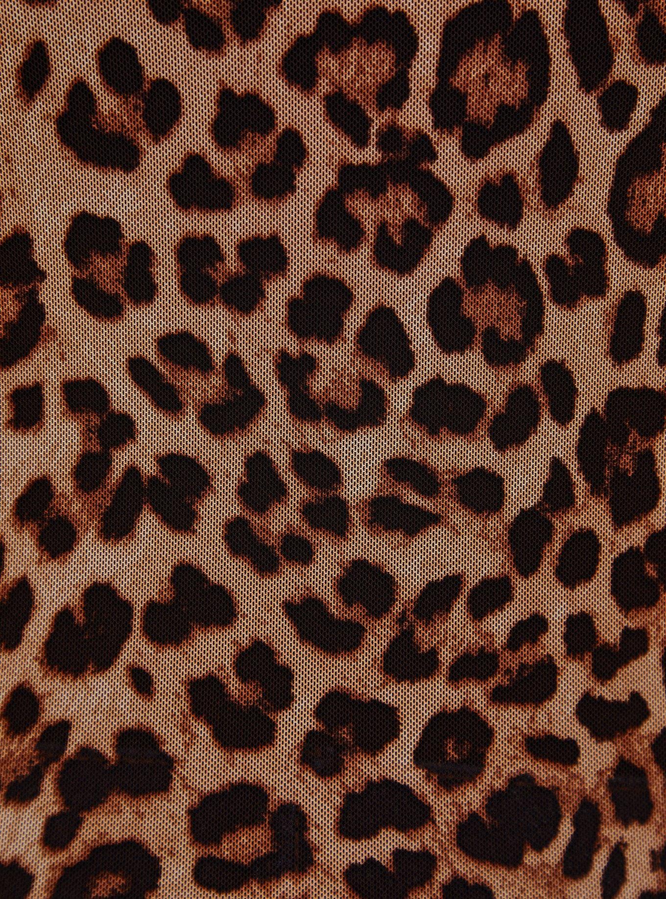 Mesh Mock Neck Long Sleeve Top