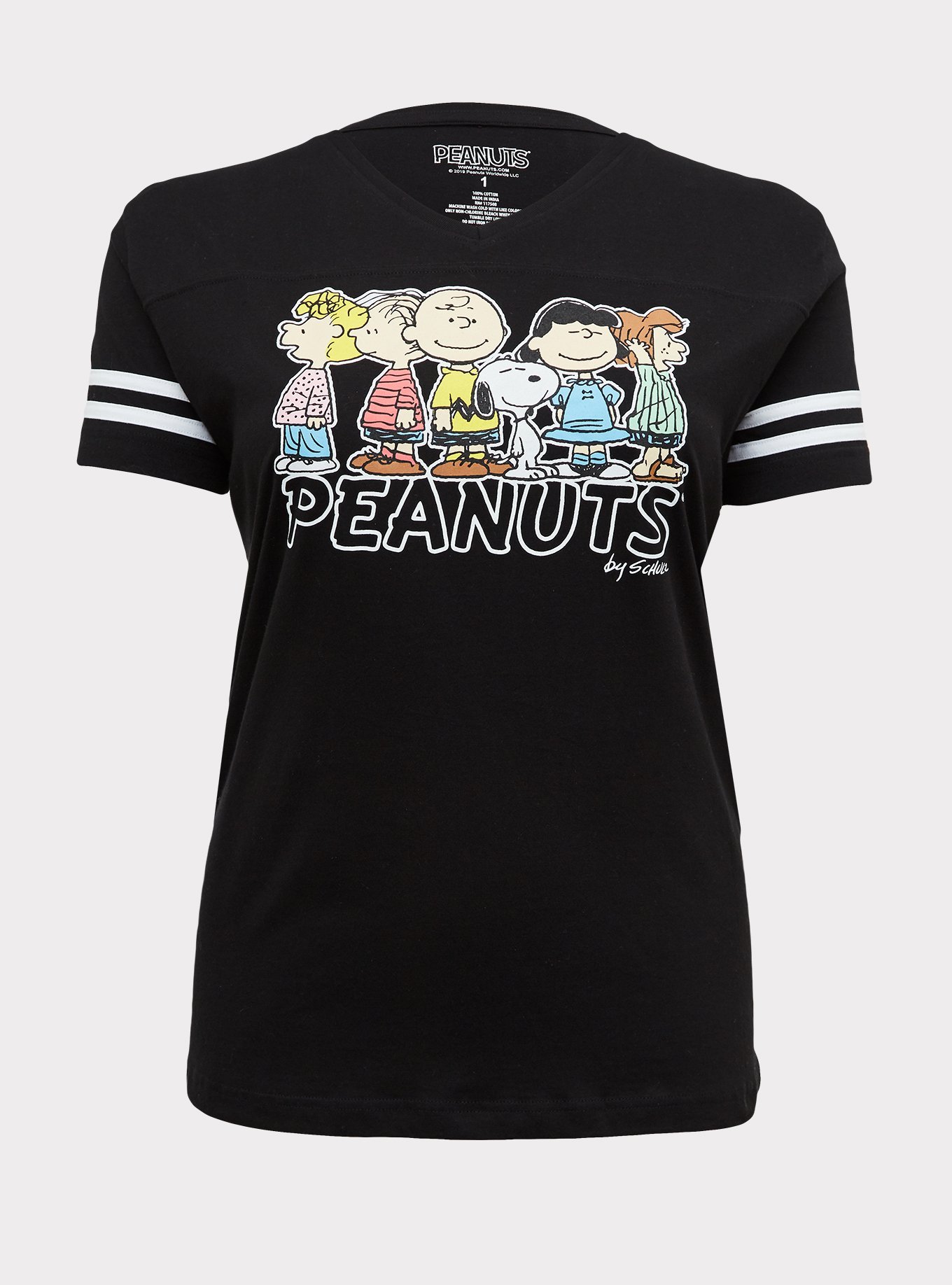 Plus Size - Peanuts Charlie Brown & Snoopy Black Football Tee - Torrid
