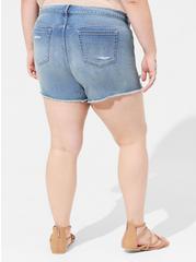 Plus Size 5 Inch Vintage Stretch Mid-Rise Short, ROLL OUT, alternate