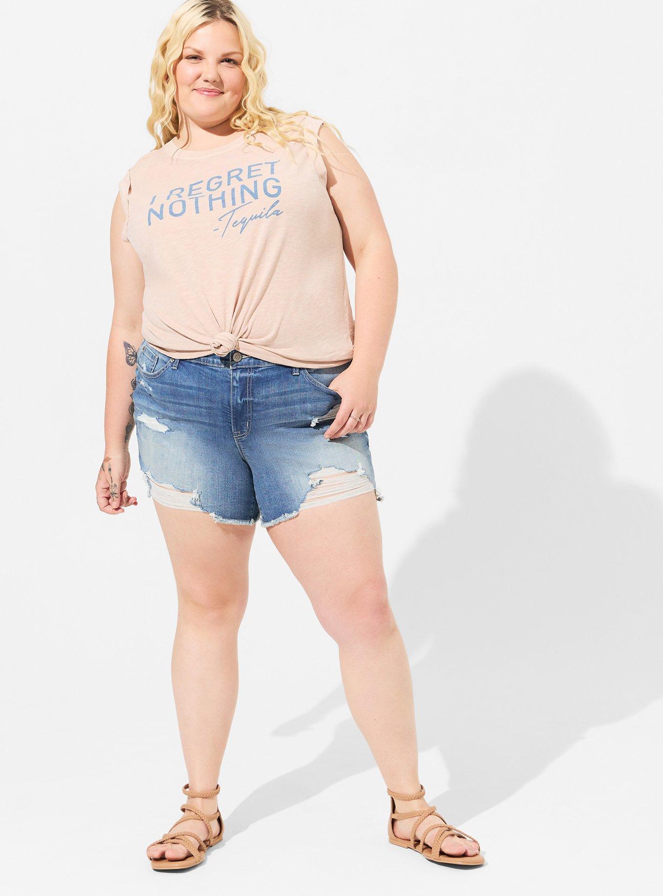 Plus Size - 5 Inch Vintage Stretch Mid-Rise Short - Torrid