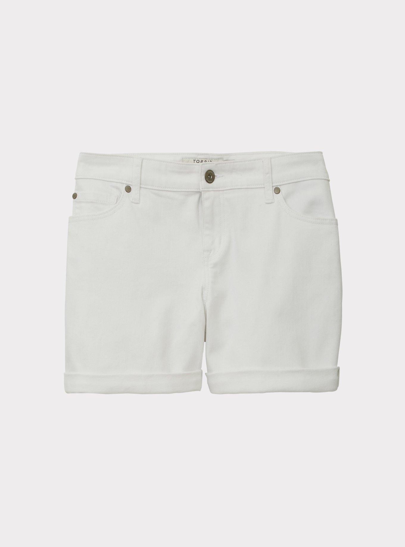 5 Inch Vintage Stretch Mid-Rise Short, BRIGHT WHITE, flat