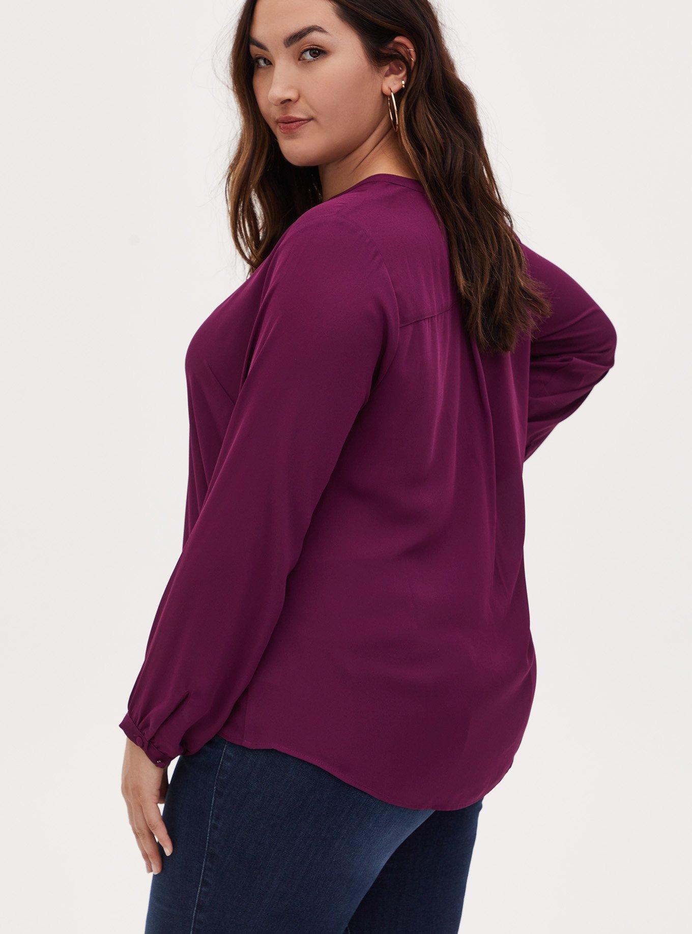 TORRID : Blue Floral Georgette Pintuck Blouse  Purple floral blouse, Plus  size models, Blouse