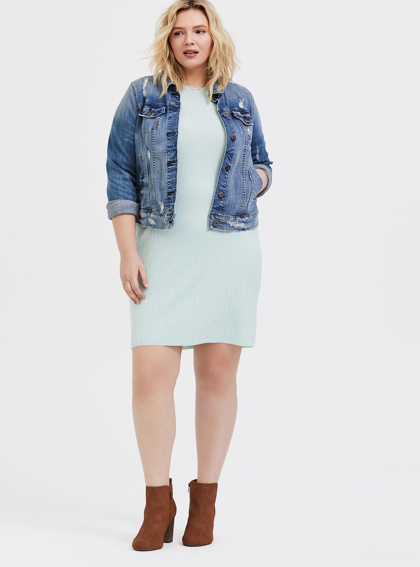 Mint Blue Textured Sweater-Knit Bodycon Dress, NONEC, alternate