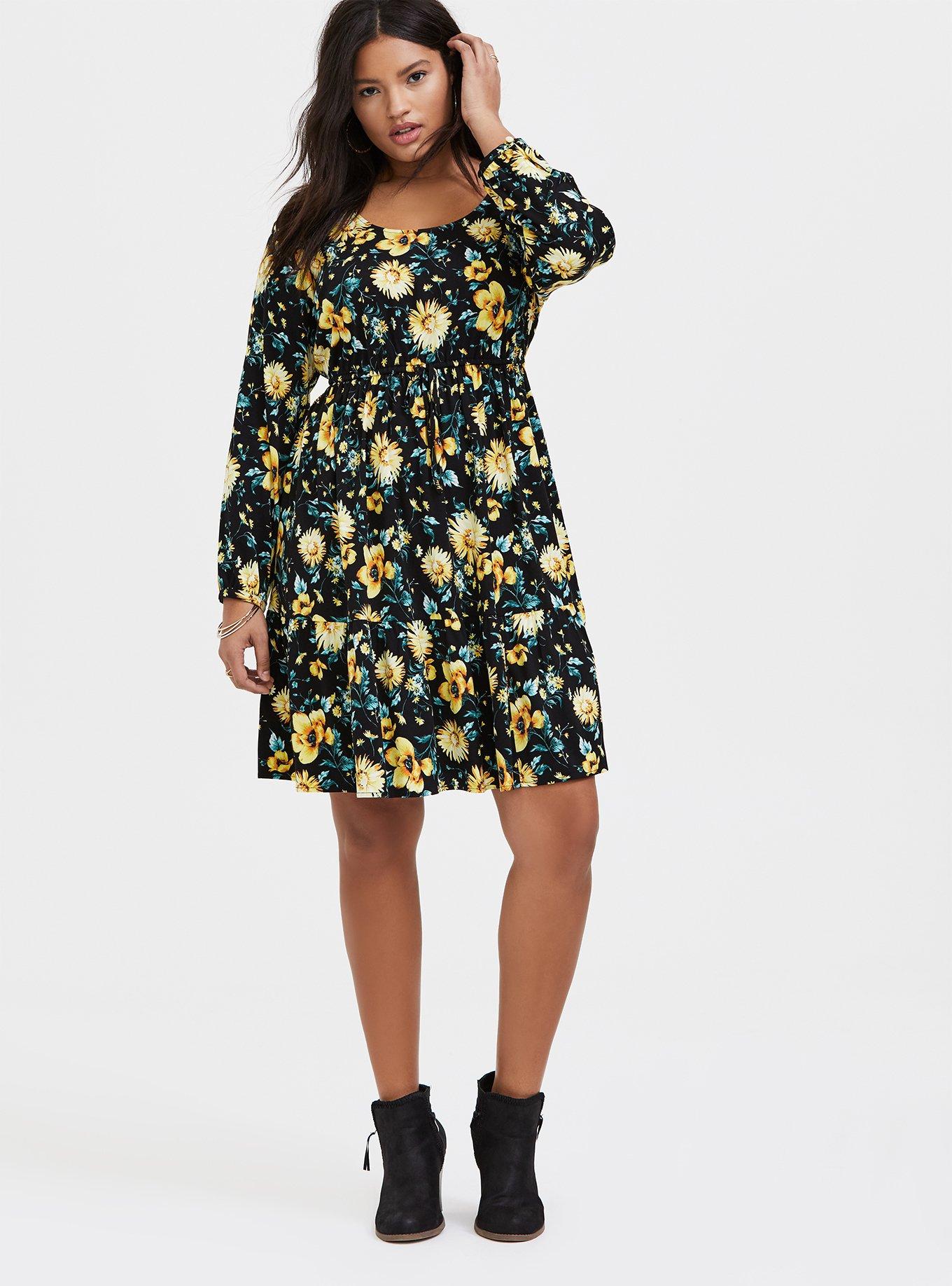 Plus Size Mini Challis Skater Dress Torrid