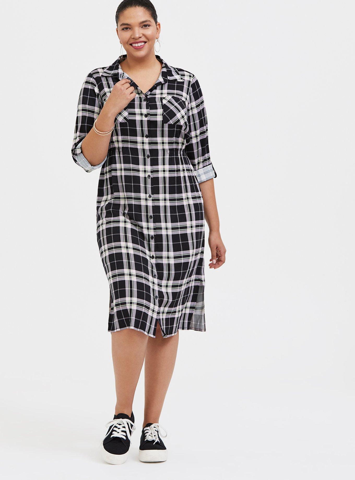 torrid green plaid dress Gretchen Scott Teardrop Dress - Plaidly Cooper main image 1