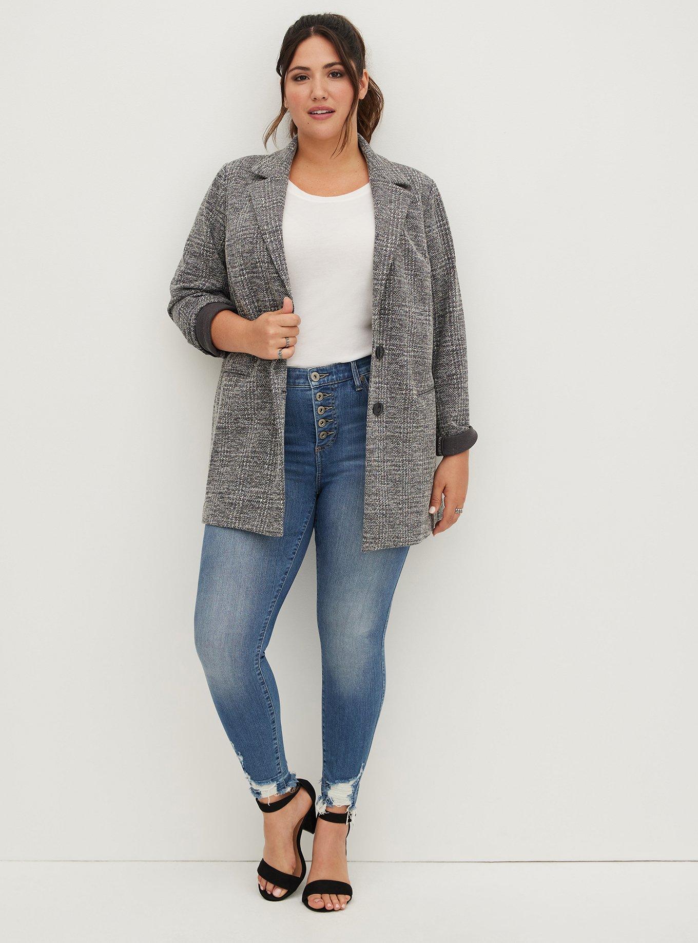 Plus Size - Studio Double Knit Boyfriend Blazer - Torrid