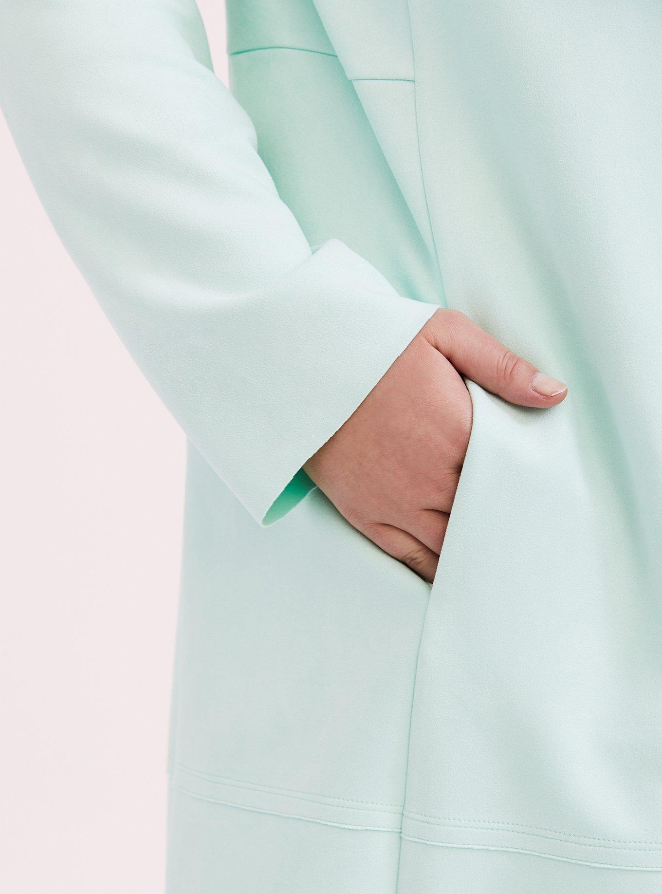 Suede Coat, GREEN, alternate