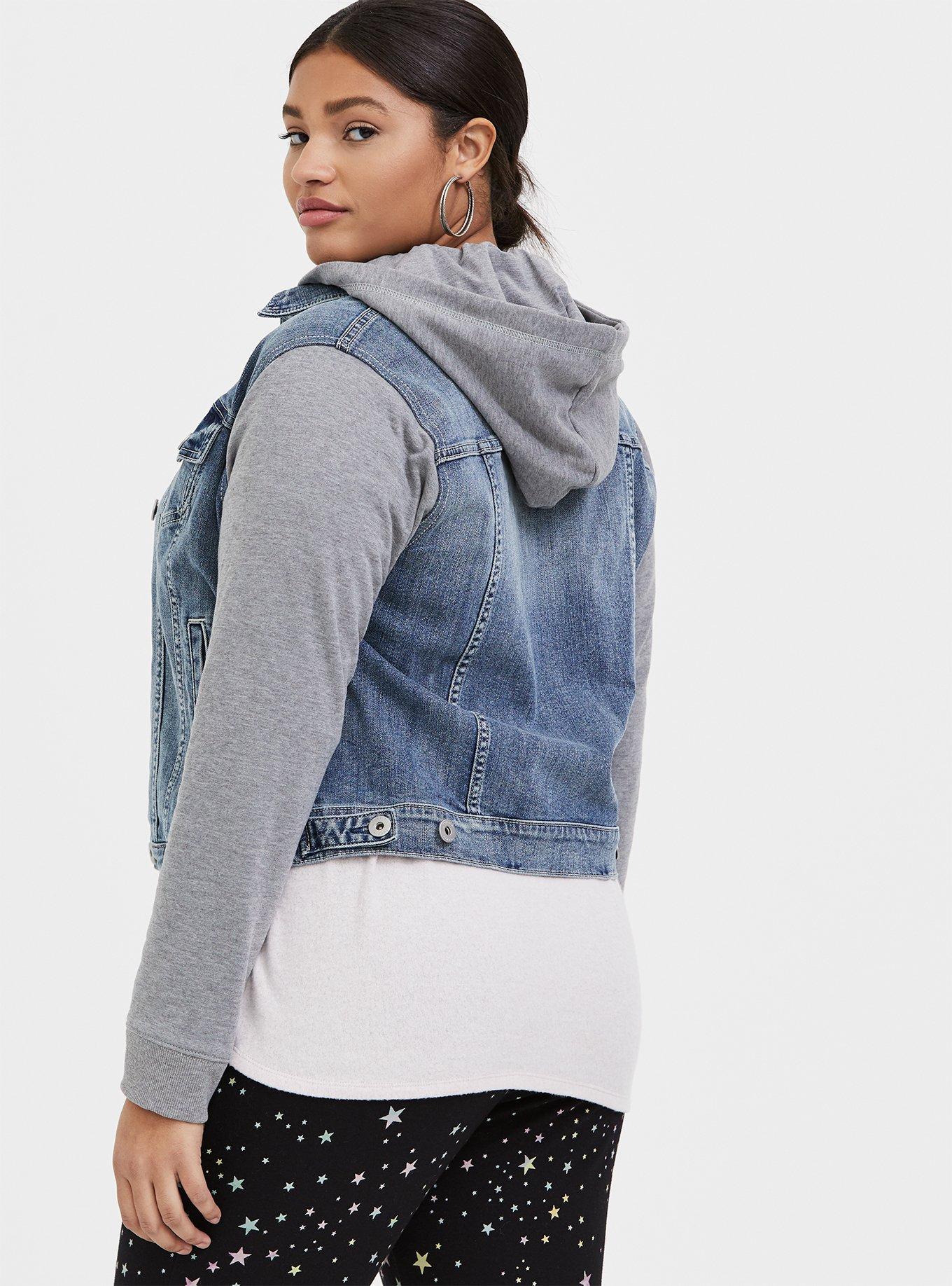 Plus Size - Grey Super Soft Denim Jacket - Torrid