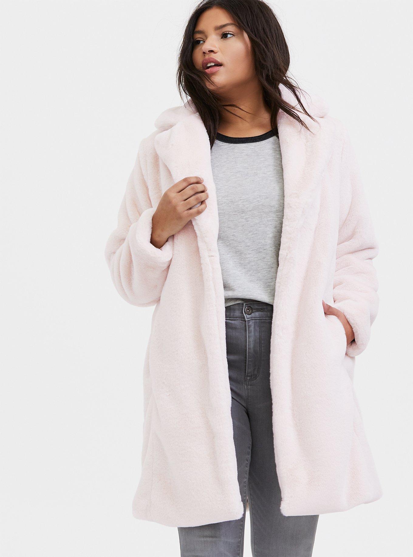 Pink Premium Maxi Oversized Faux Fur Coat