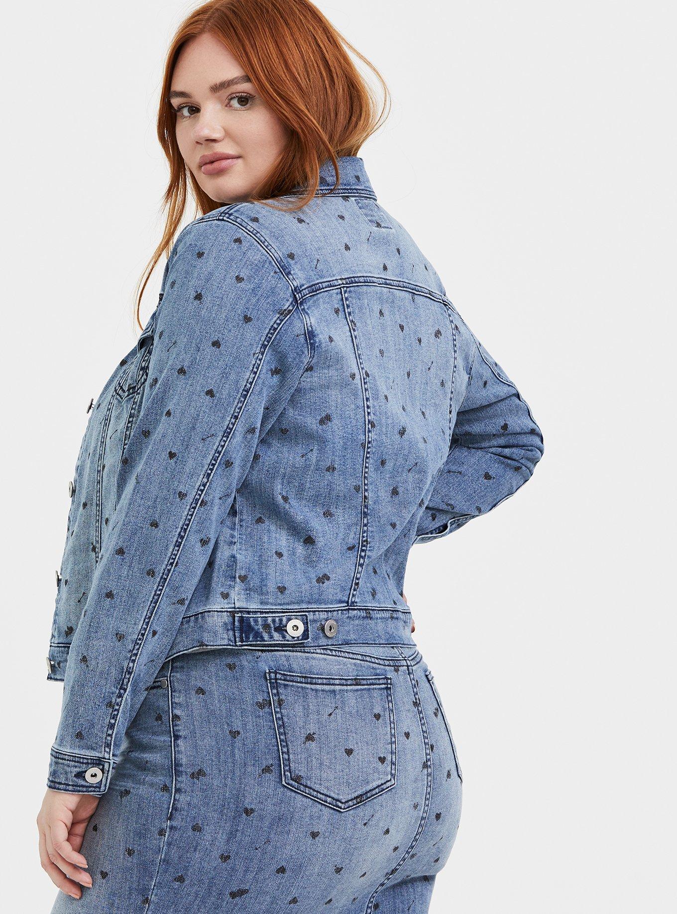 Medium Wash Heart Denim Trucker Jacket, DENIM, alternate