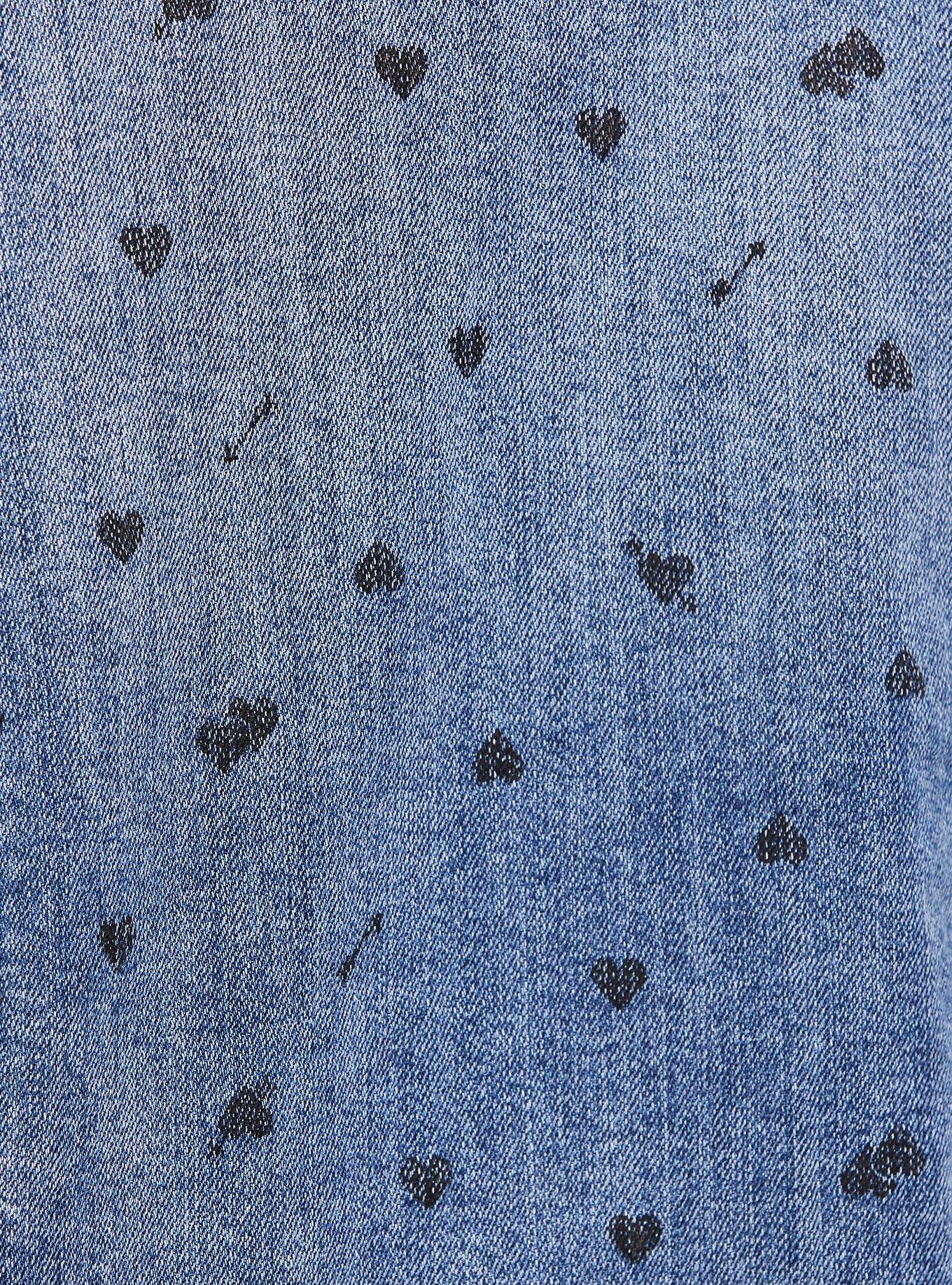 Medium Wash Heart Denim Trucker Jacket, DENIM, alternate