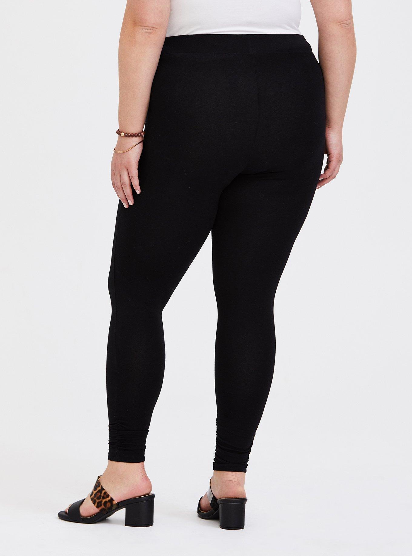 Plus Size Premium Legging - Ruched Hem Black, BLACK, alternate