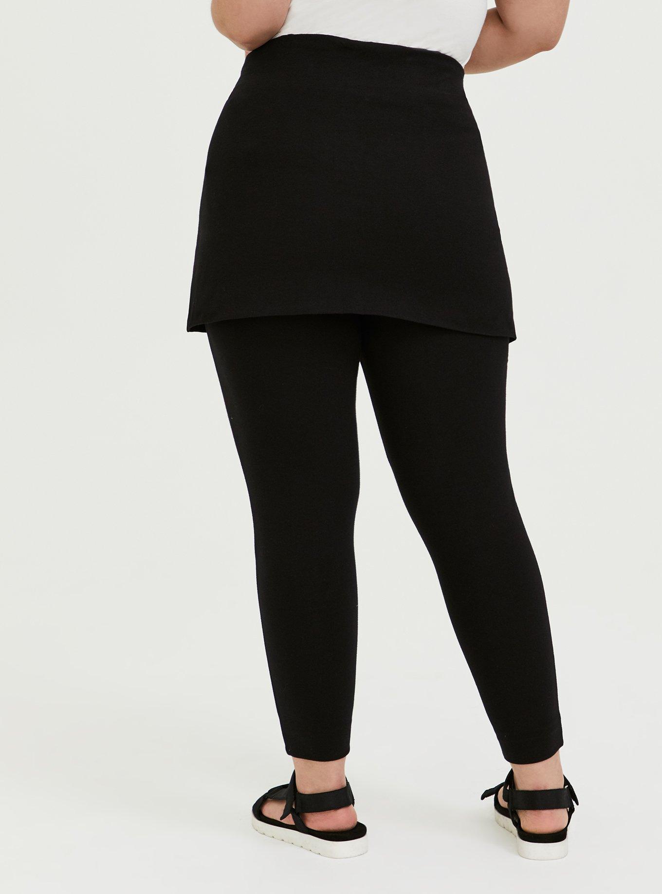 Black skirted 2025 leggings plus size