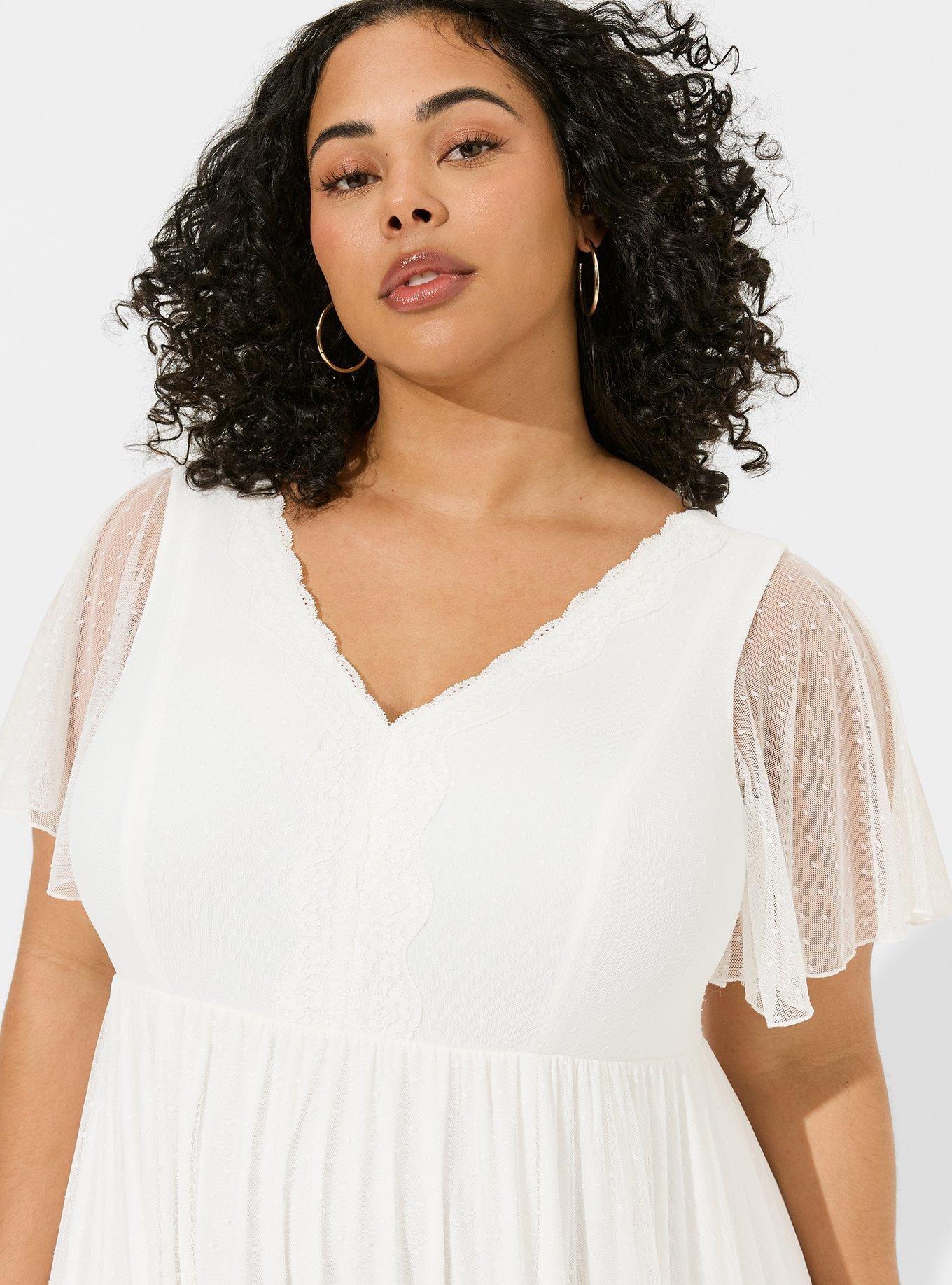Ivory Lace A-line Boho Wedding Dress