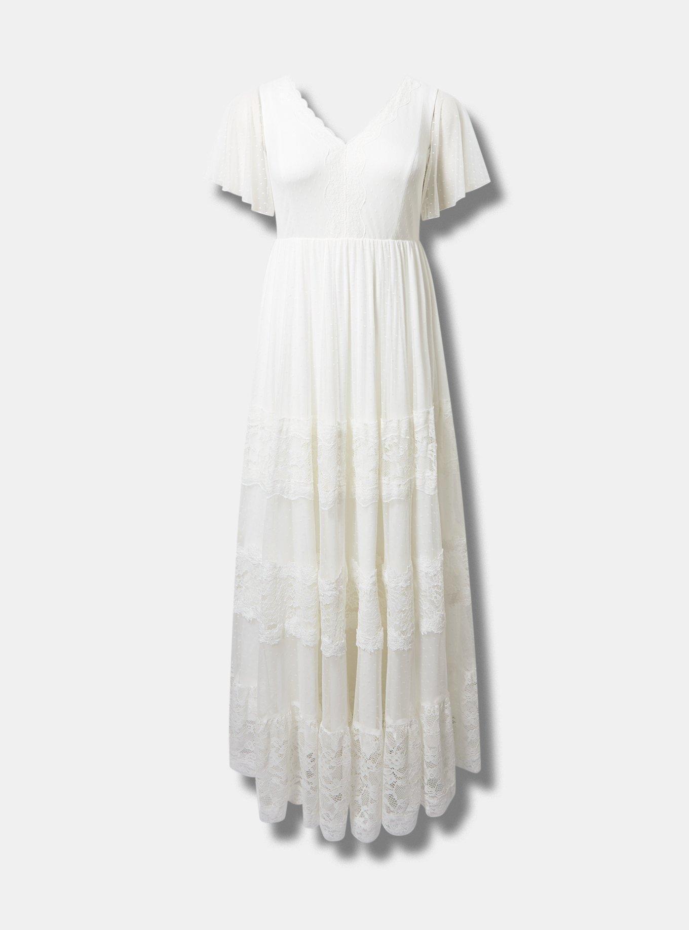 fitted lace wedding dress Gilded Ivory Maxi Dress – Farm Girls Fancy Frills main image 0