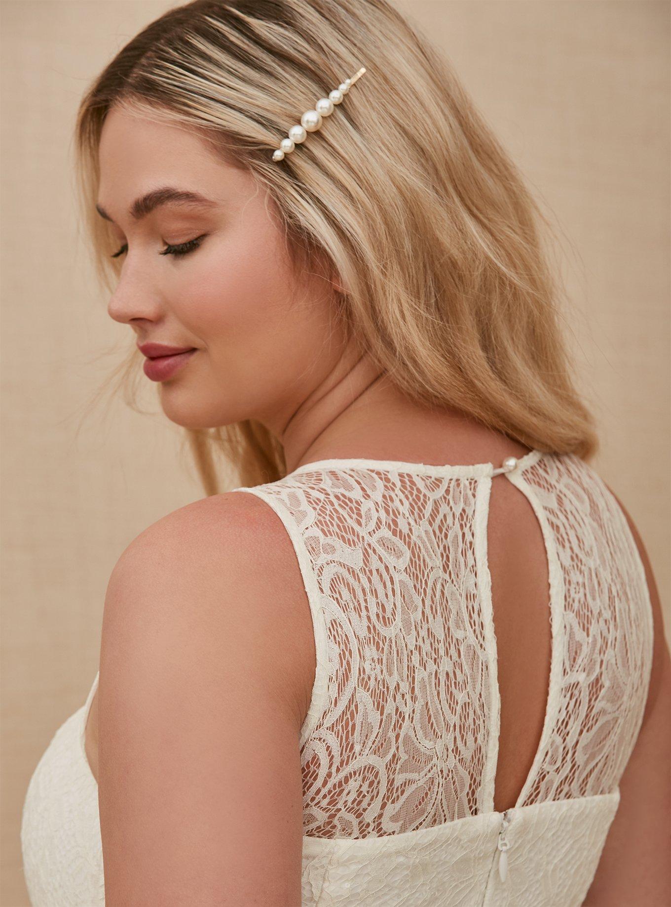 Ivory Lace & Sequin Sleeveless A-Line Wedding Dress, CLOUD DANCER, alternate