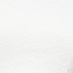 Plus Size Ivory Lace Short Sleeve Fit & Flare Wedding Dress, BRIGHT WHITE, swatch