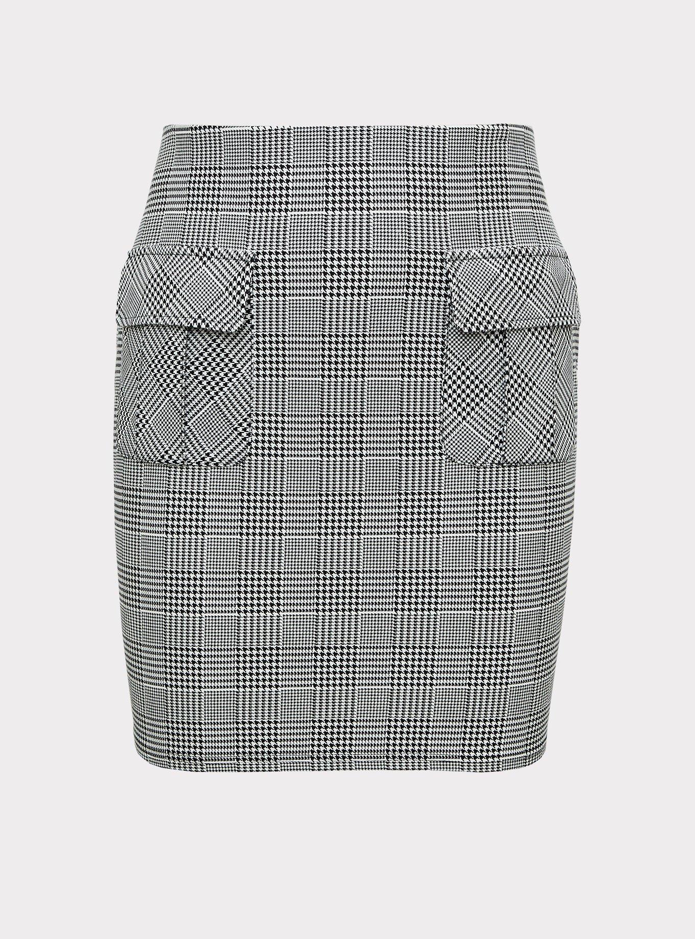 Buy Black/White Check Ponte Jersey Mini Skirt from Next Germany