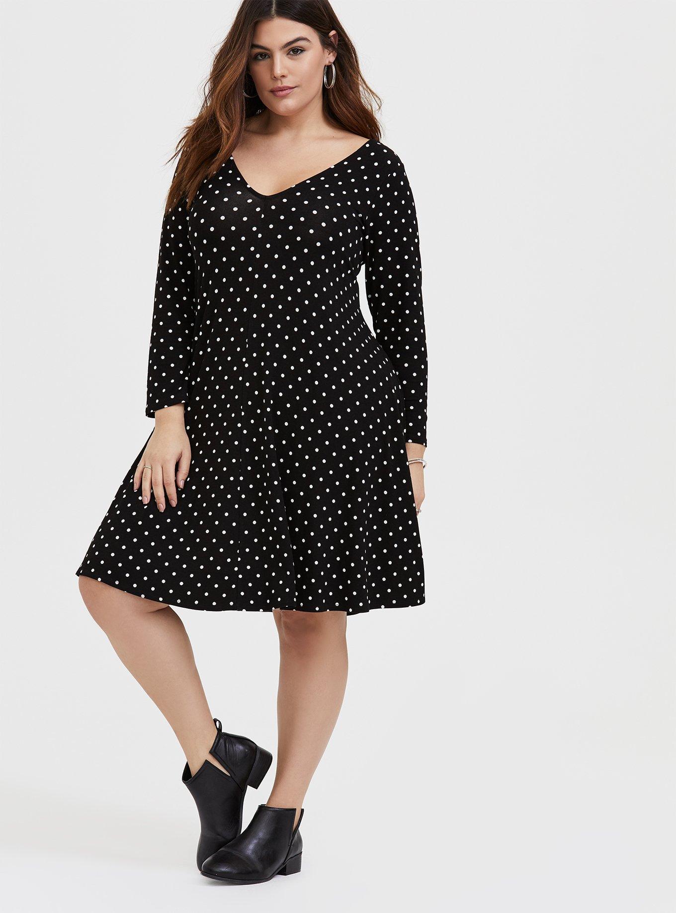 Mini Jersey Trapeze Dress, BLACK DOT, alternate