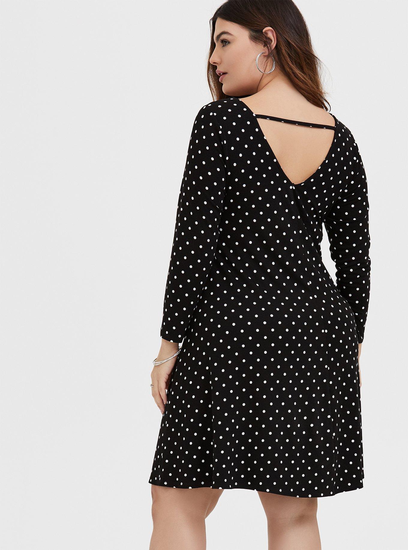 Mini Jersey Trapeze Dress, BLACK DOT, alternate