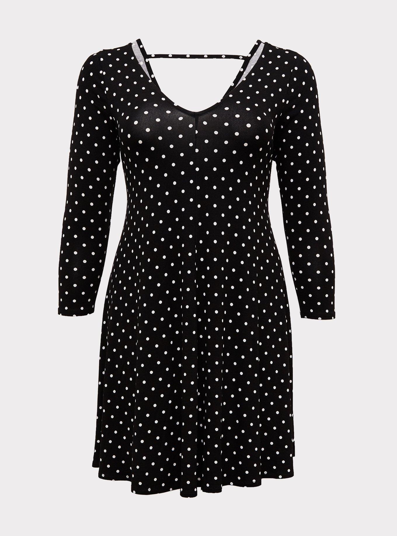 Mini Jersey Trapeze Dress, BLACK DOT, hi-res