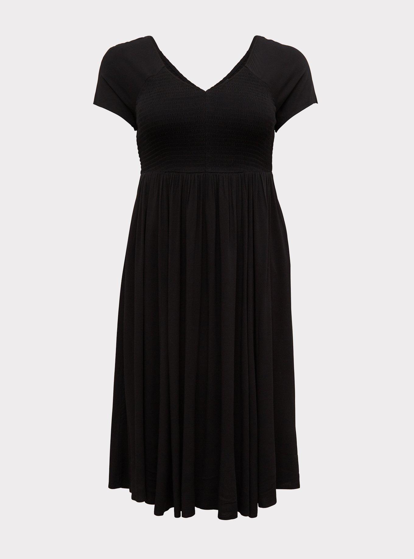Plus Size - Midi Challis Smocked Dress - Torrid