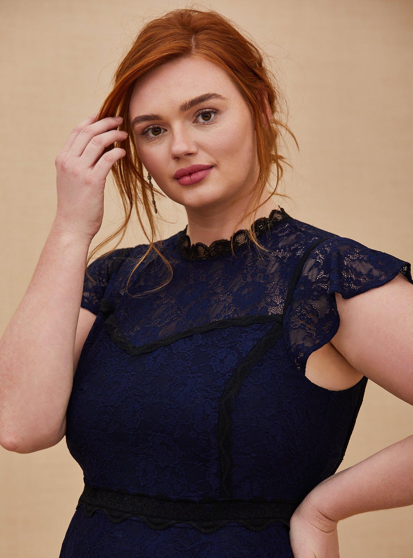 Torrid blue lace store dress