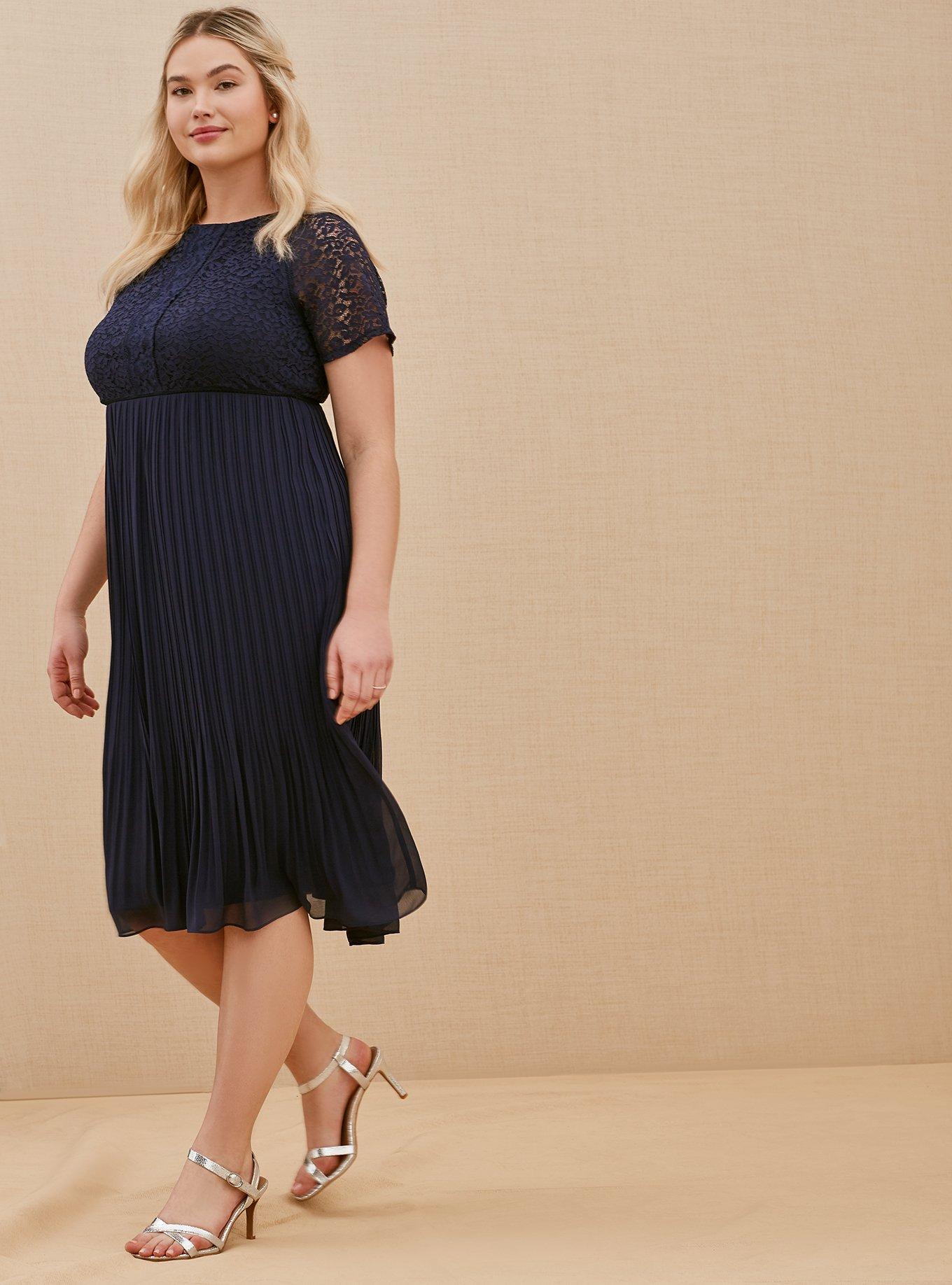 Navy blue dress torrid sales