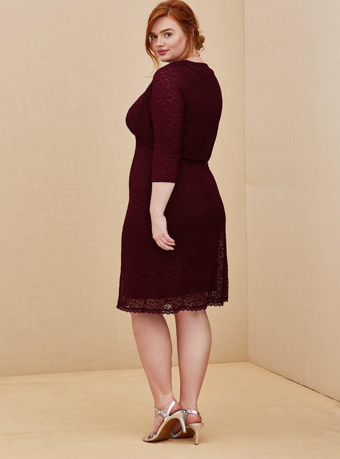 Torrid burgundy lace dress top