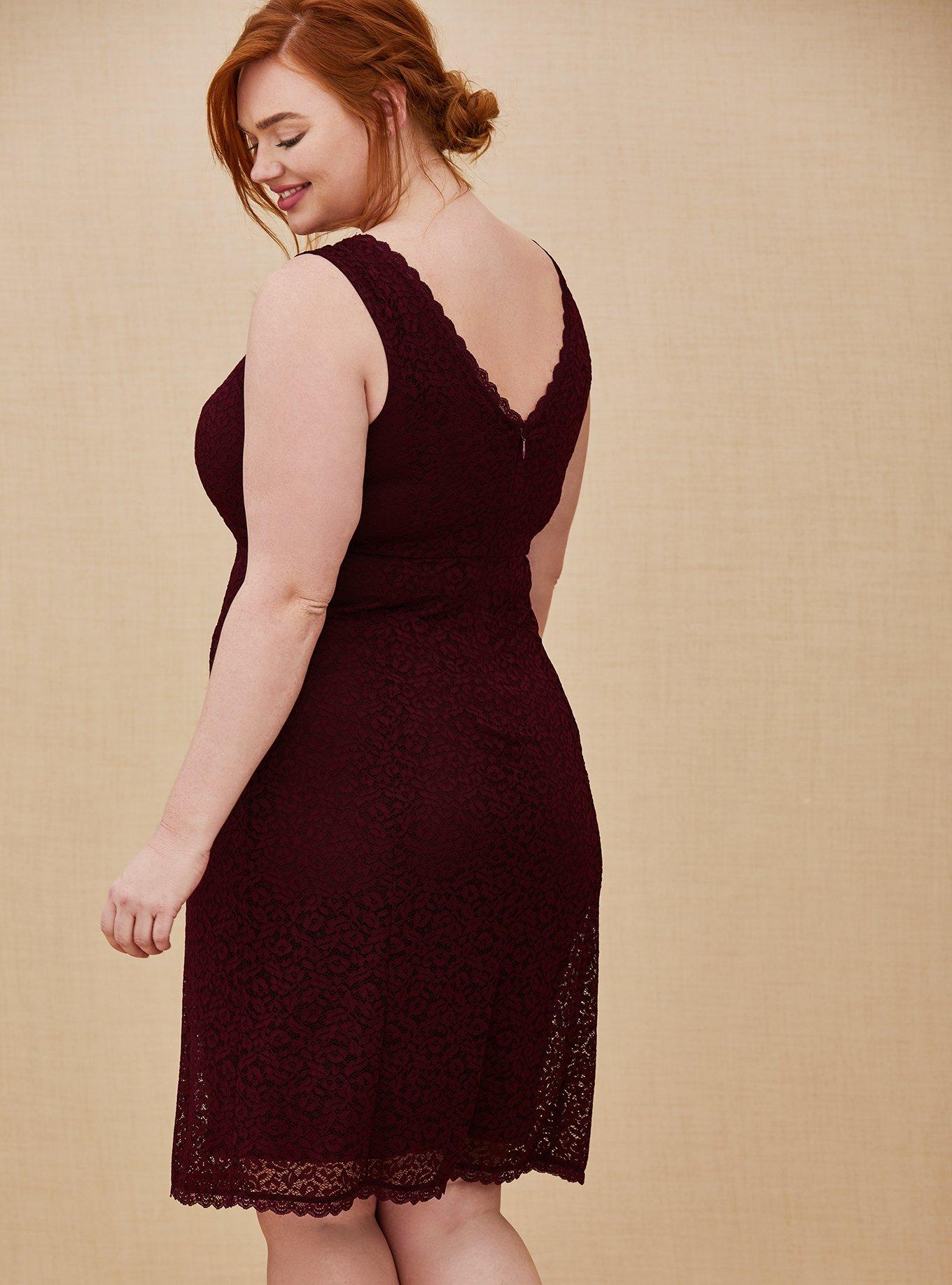 Torrid burgundy shop lace dress