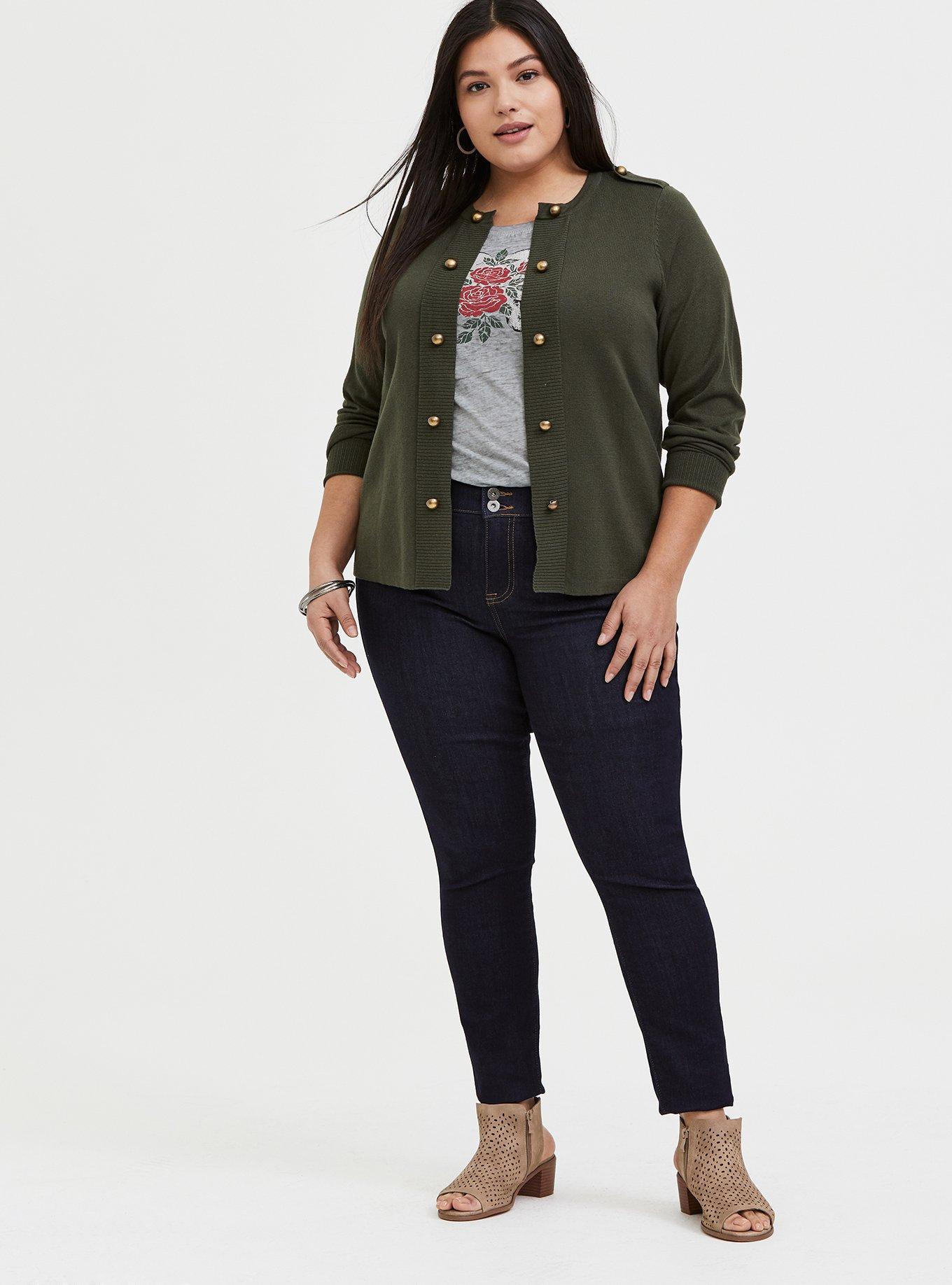 Cardigan Sweater, OLIVE, alternate