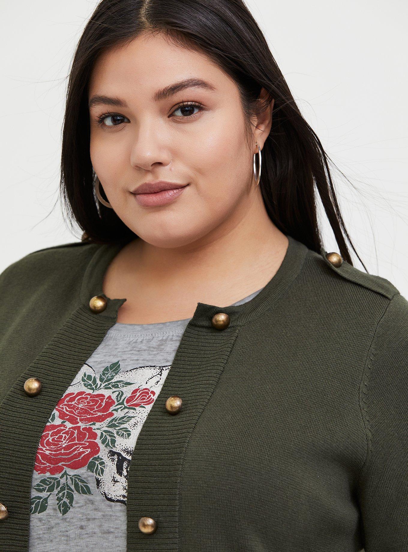 Cardigan Sweater, OLIVE, alternate