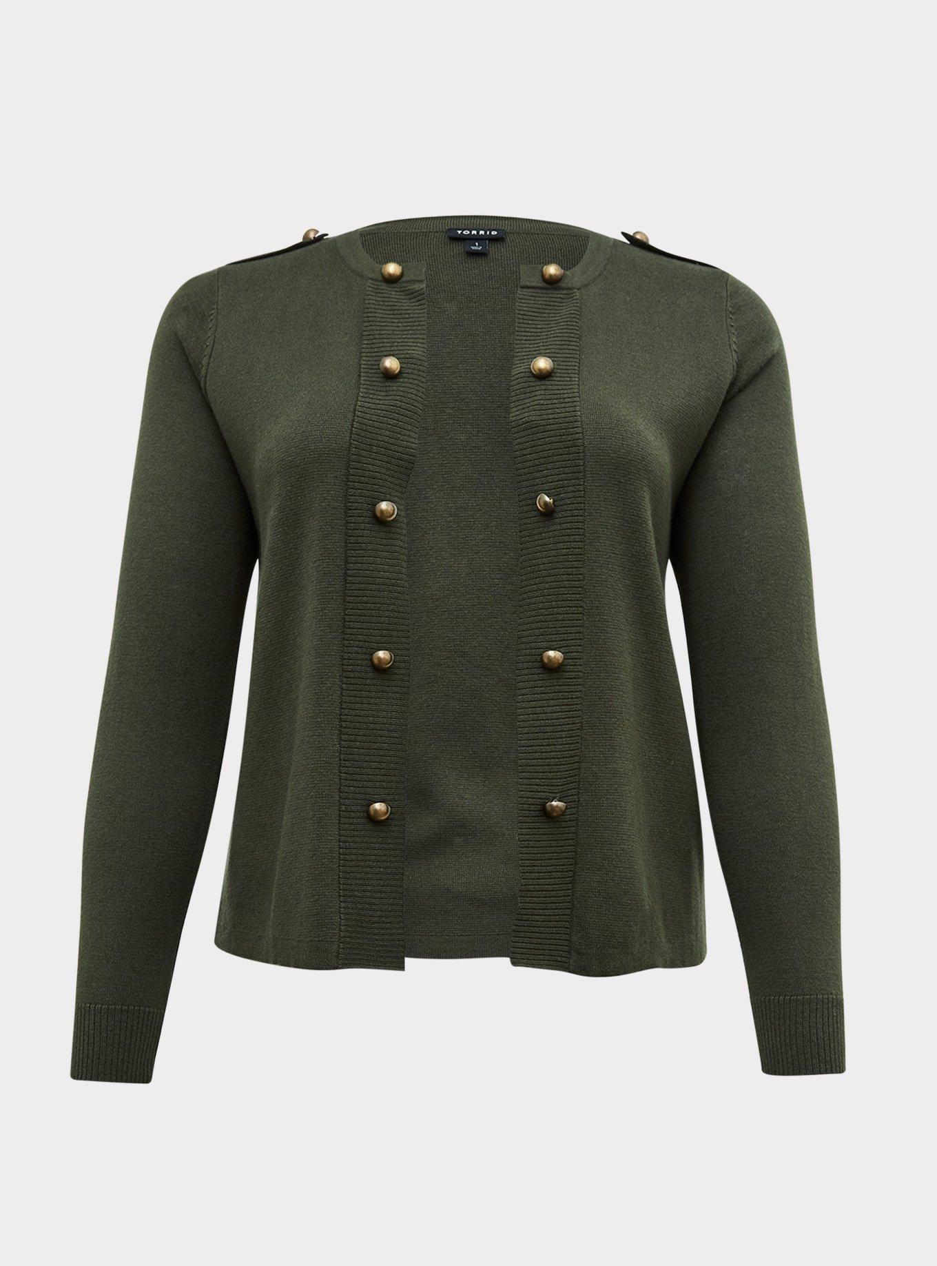 Cardigan Sweater, OLIVE, hi-res