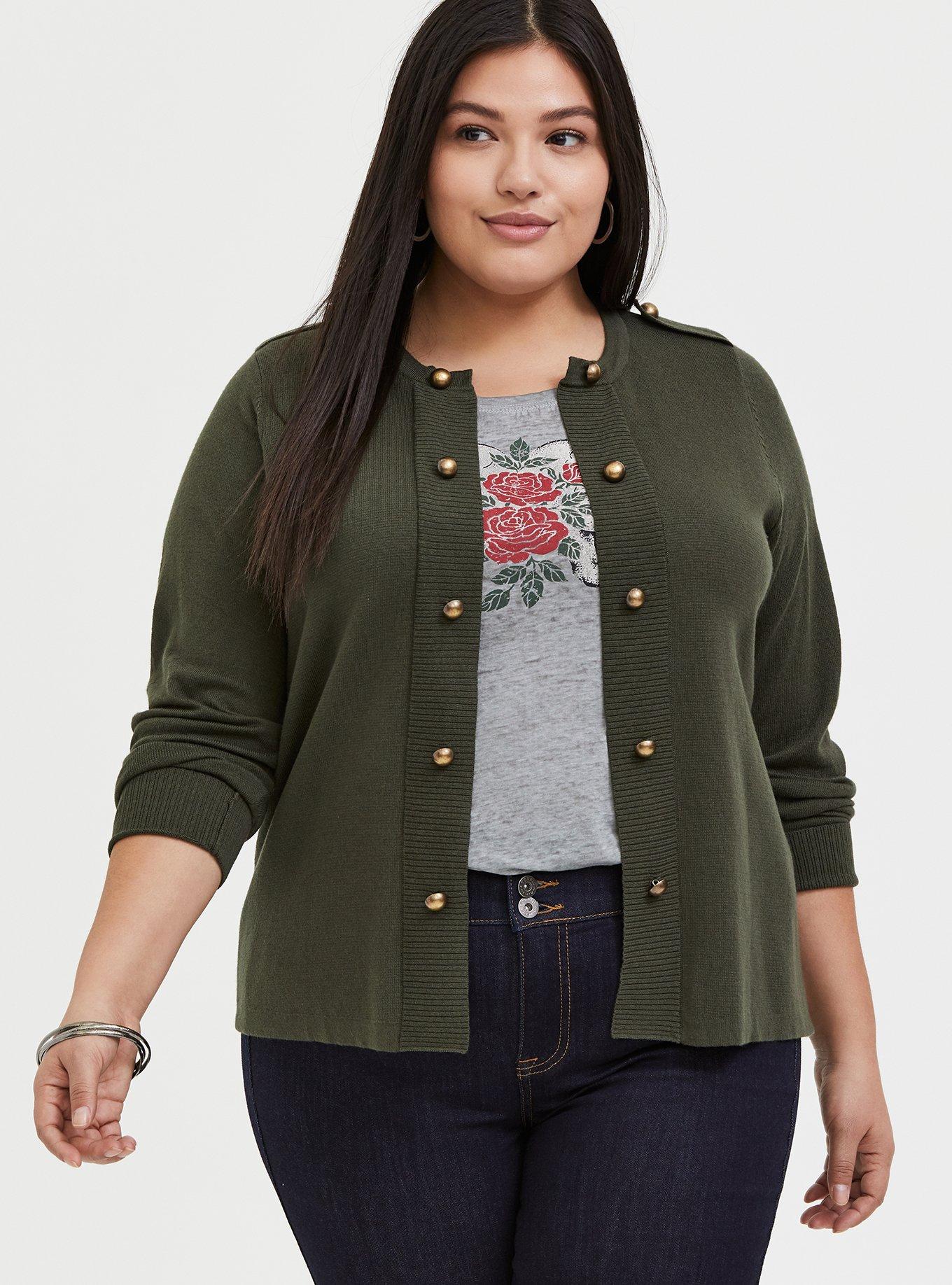 Cardigan Sweater, OLIVE, hi-res
