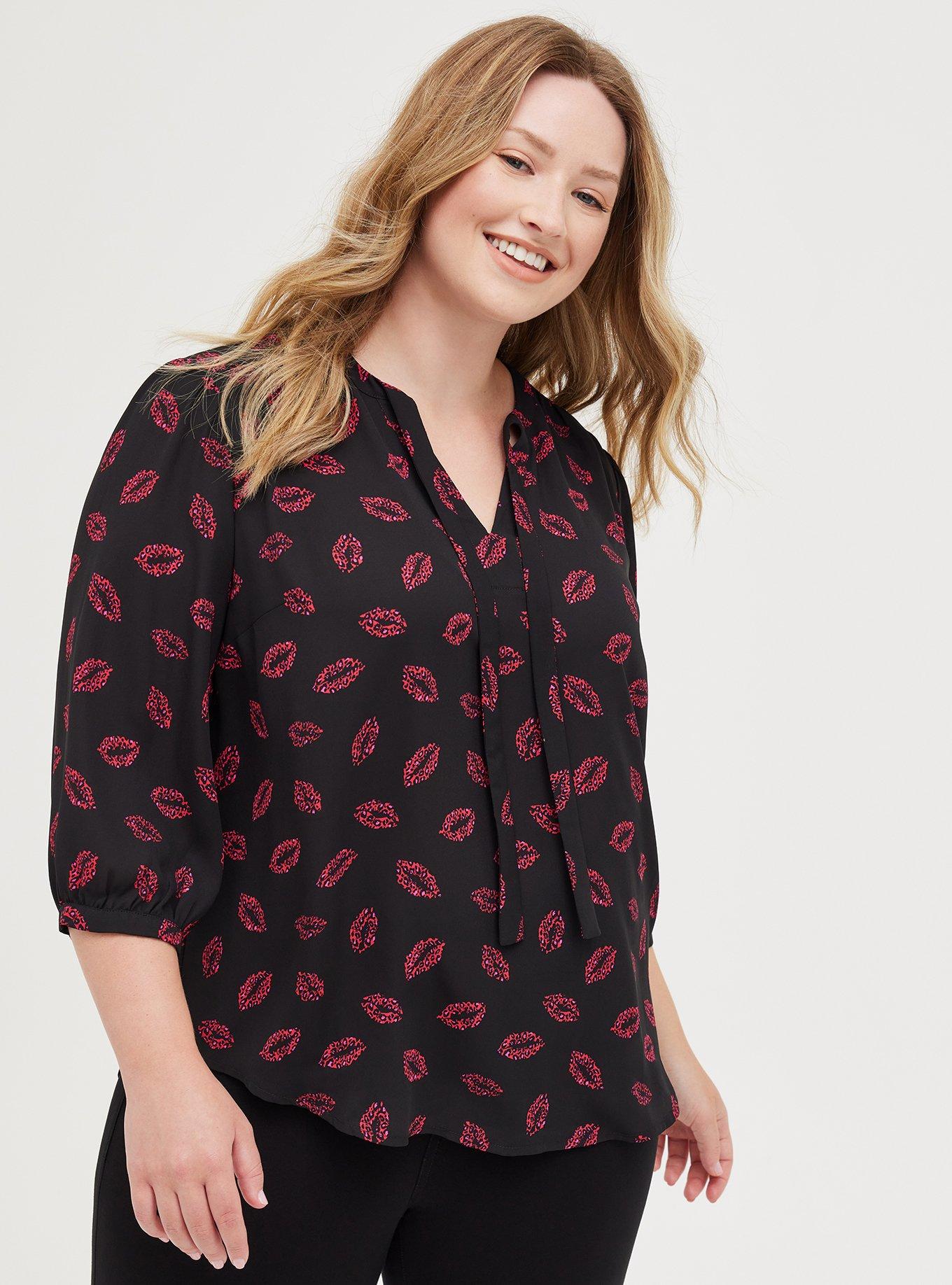 Torrid Dropped Shoulder Open Cardigan Colorful hot Lips Print