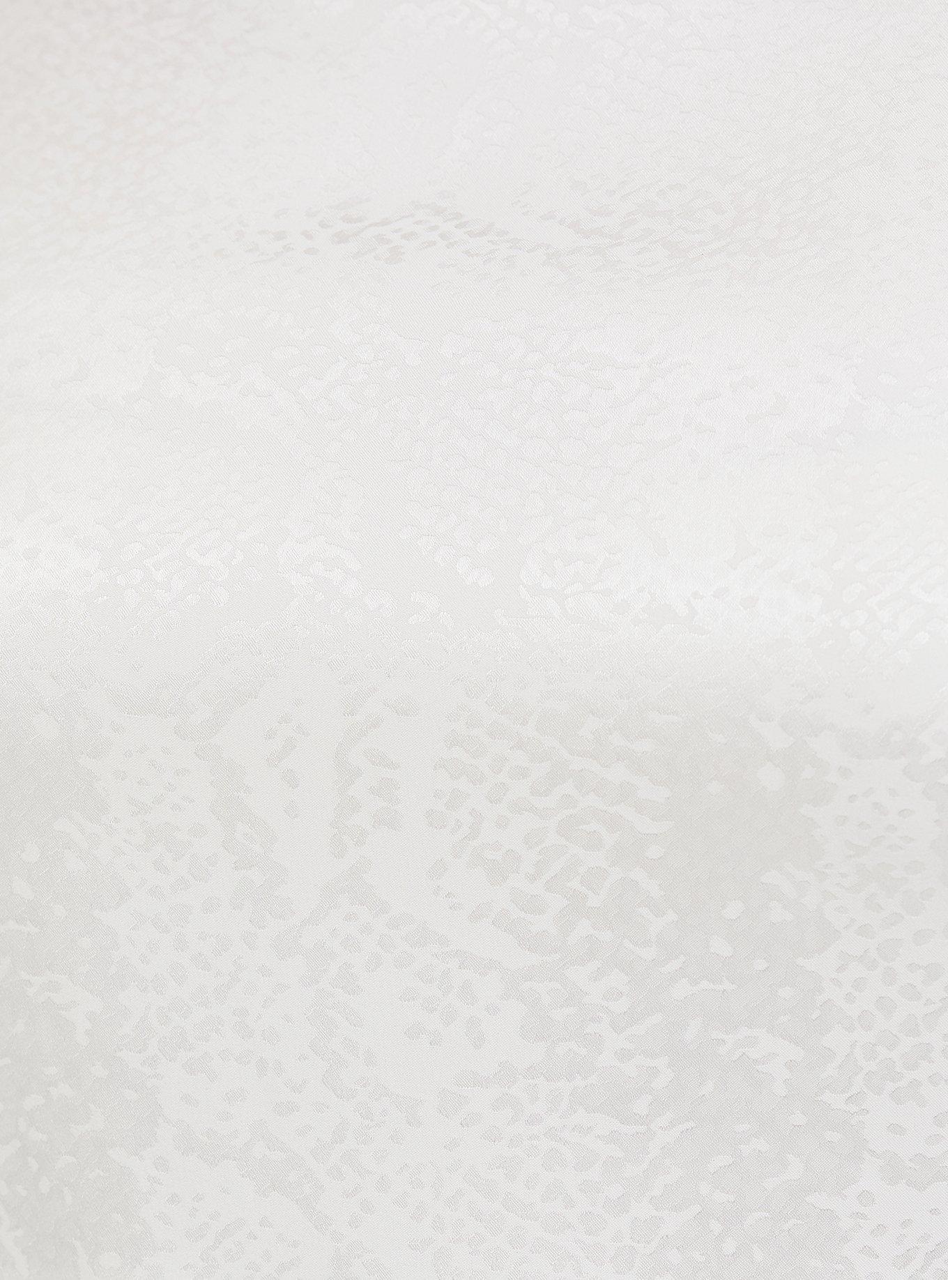 Plus Size White Jacquard Mixed Animal Print Babydoll Blouse, CLOUD DANCER, alternate