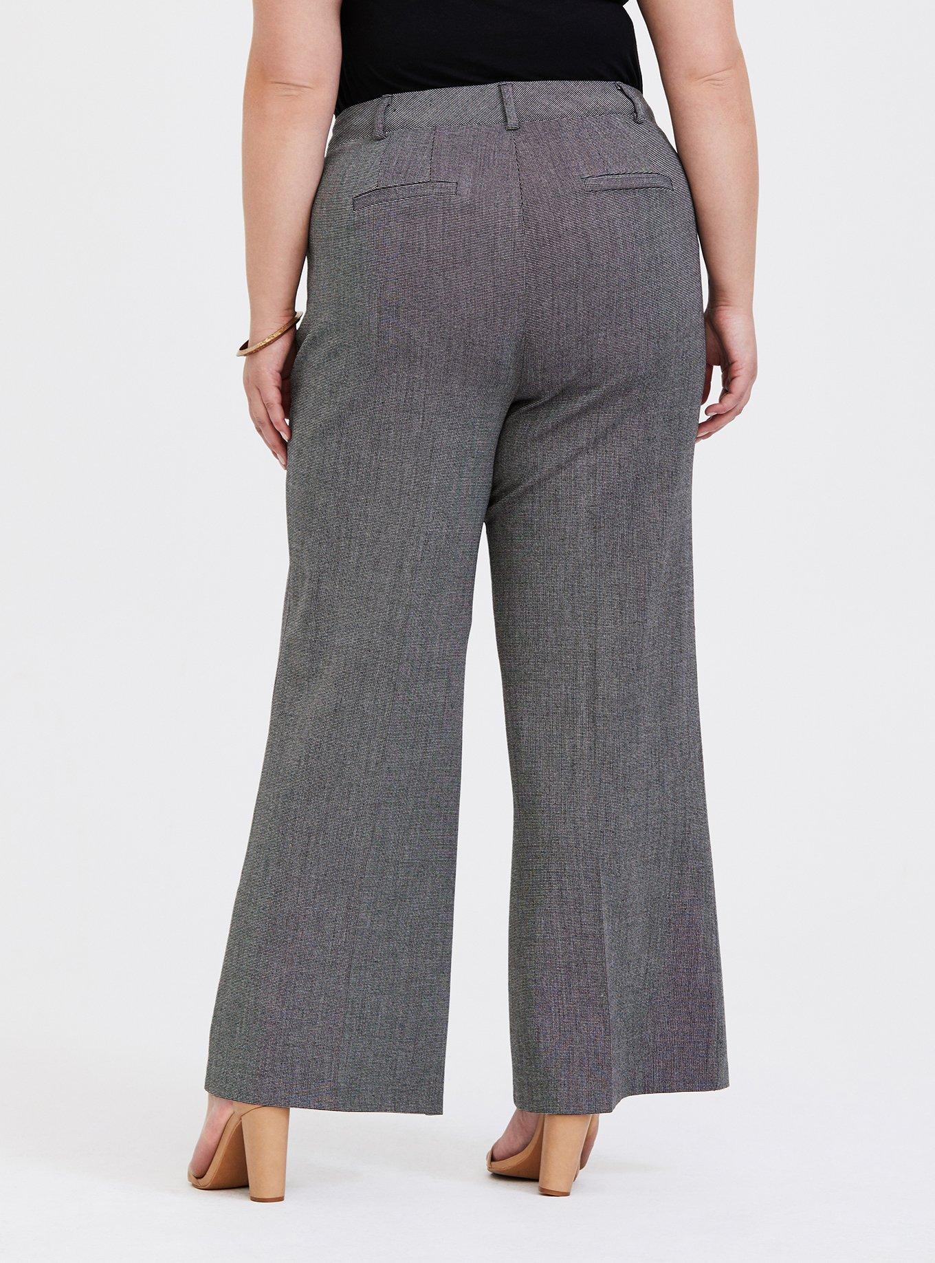 Plus Size Grey Textured Structured Wide Leg Pant, GREY, alternate
