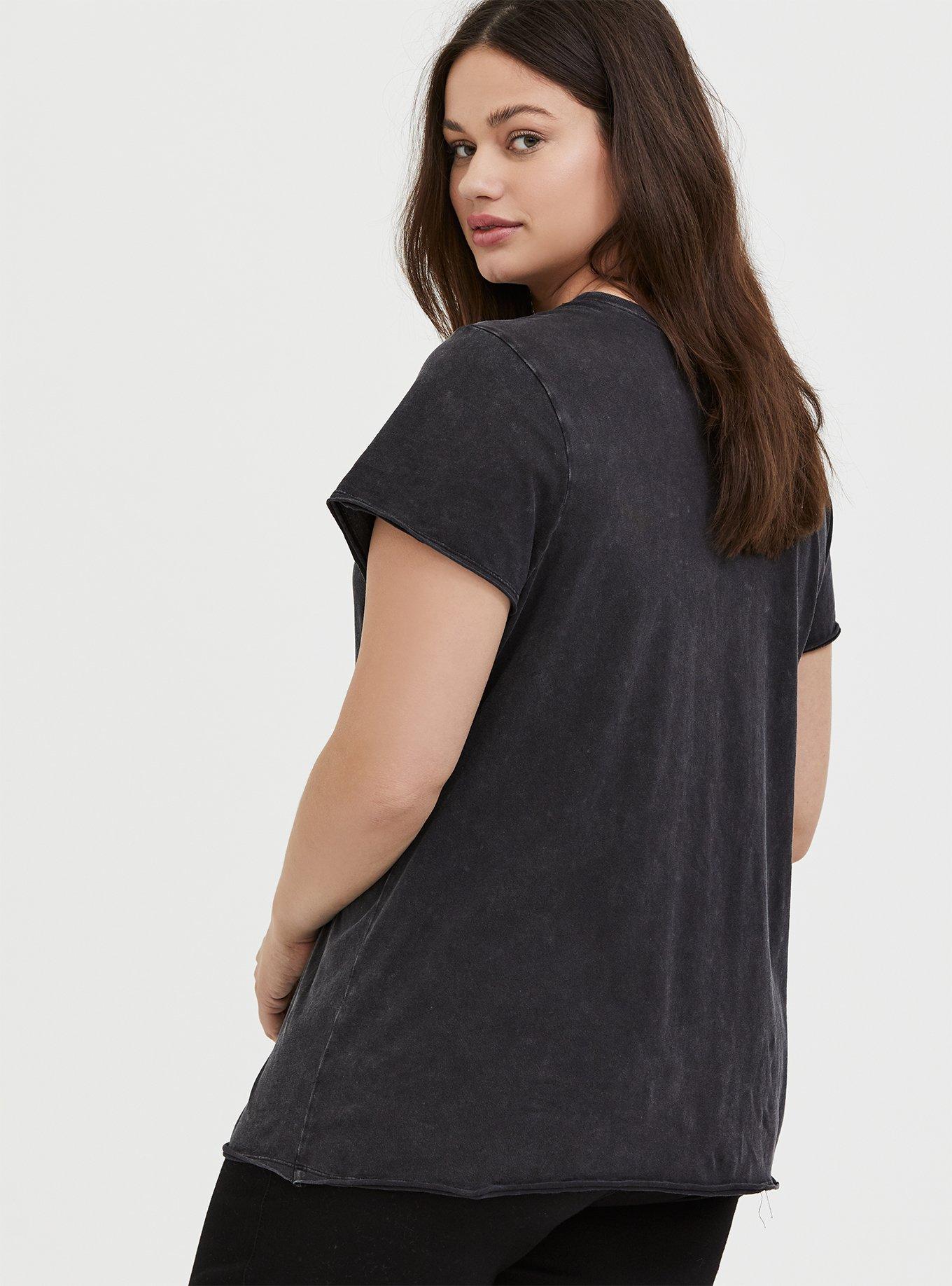 Plus Size Pink Floyd Black Mineral Wash Crew Tee, DEEP BLACK, alternate