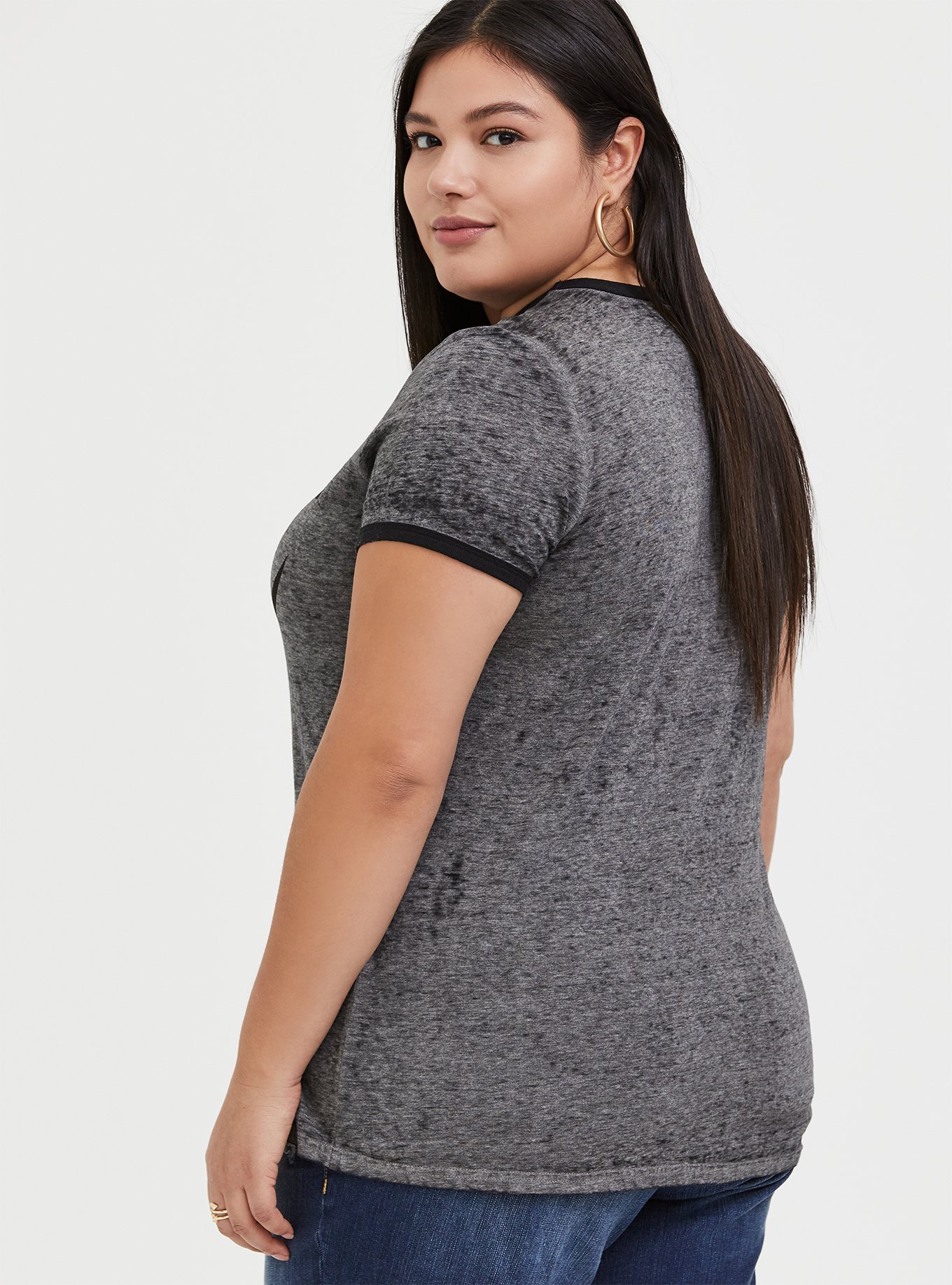 Plus Size - The Goonies Grey Burnout Ringer Tee - Torrid
