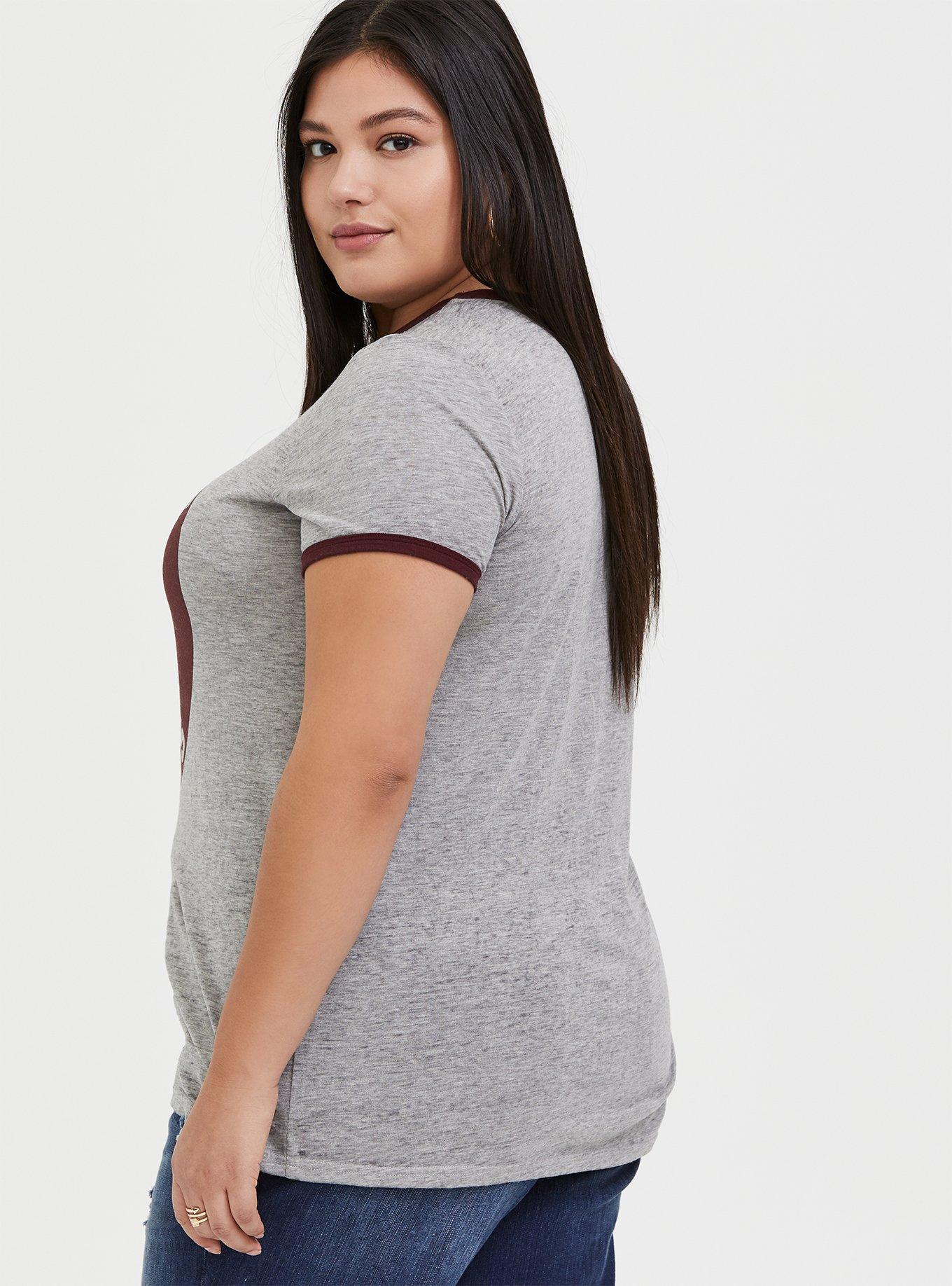 Saved By the Bell Bayside Tigers Heather Grey Ringer Tee, MEDIUM HEATHER GREY, alternate