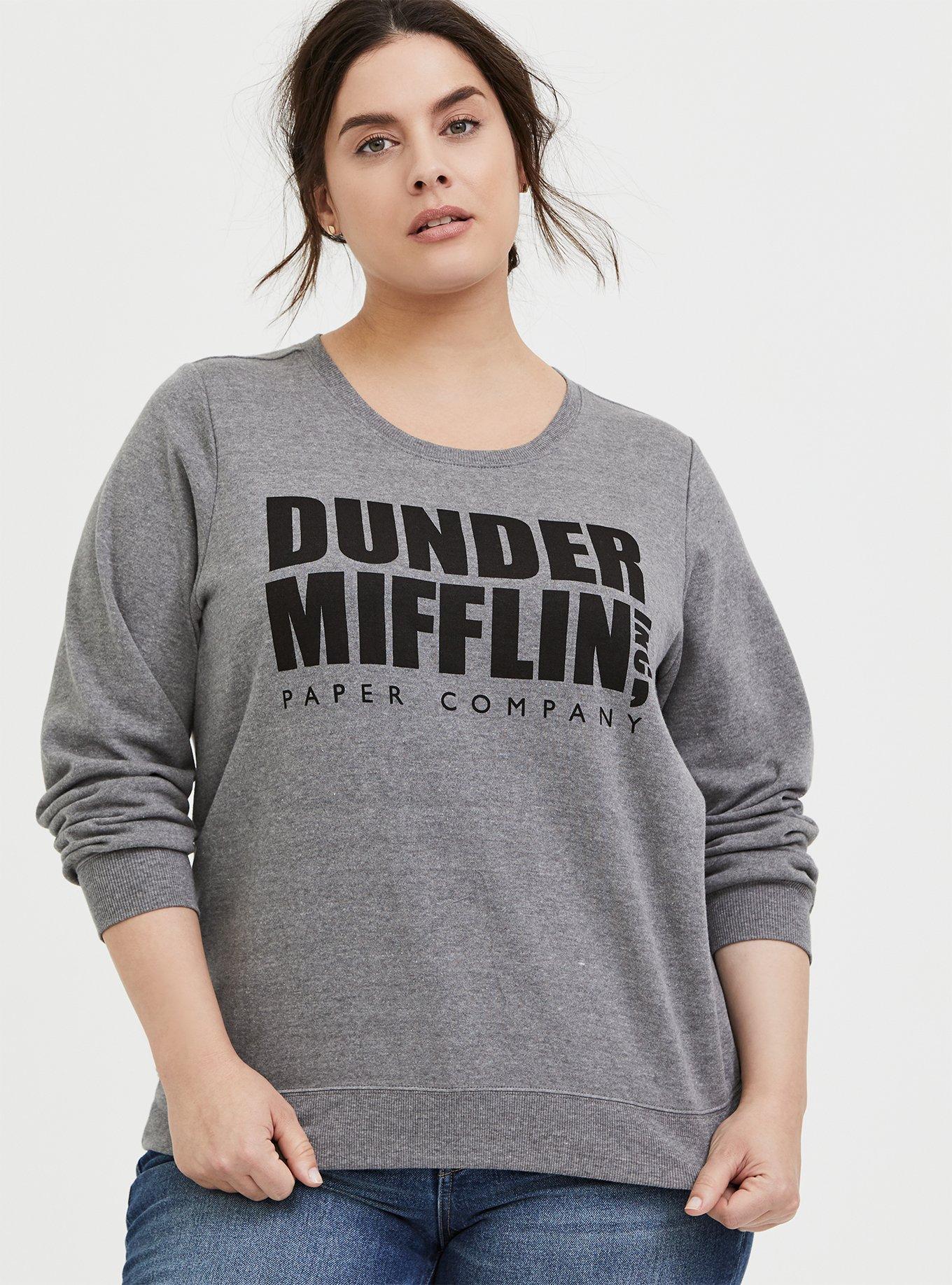 Plus Size The Office Dunder Mifflin Grey Fleece Sweatshirt Torrid