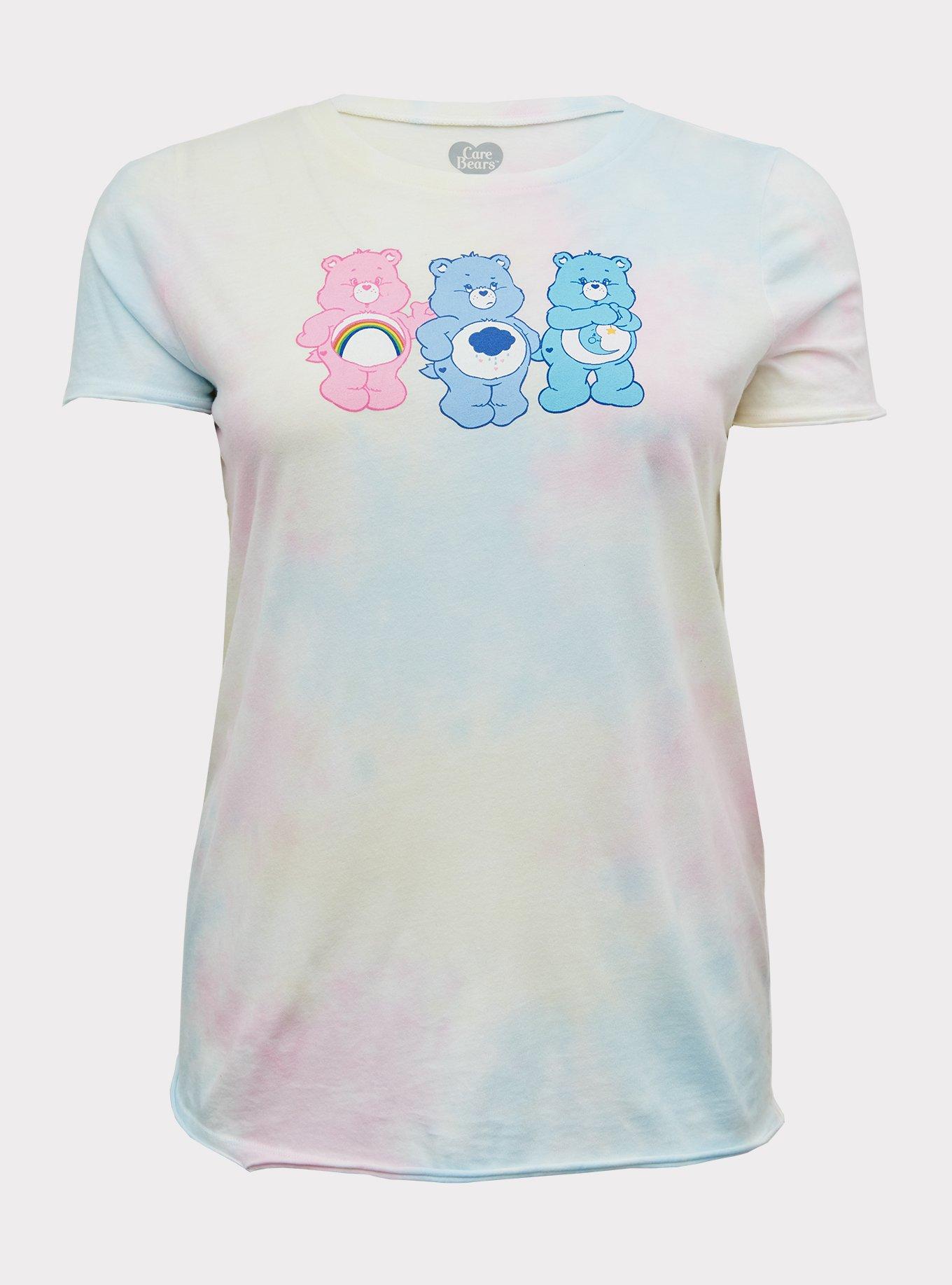 Plus Size - Care Bears White \u0026 Multicolor Tie-Dye Crew Tee - Torrid, image size:1360x1836
