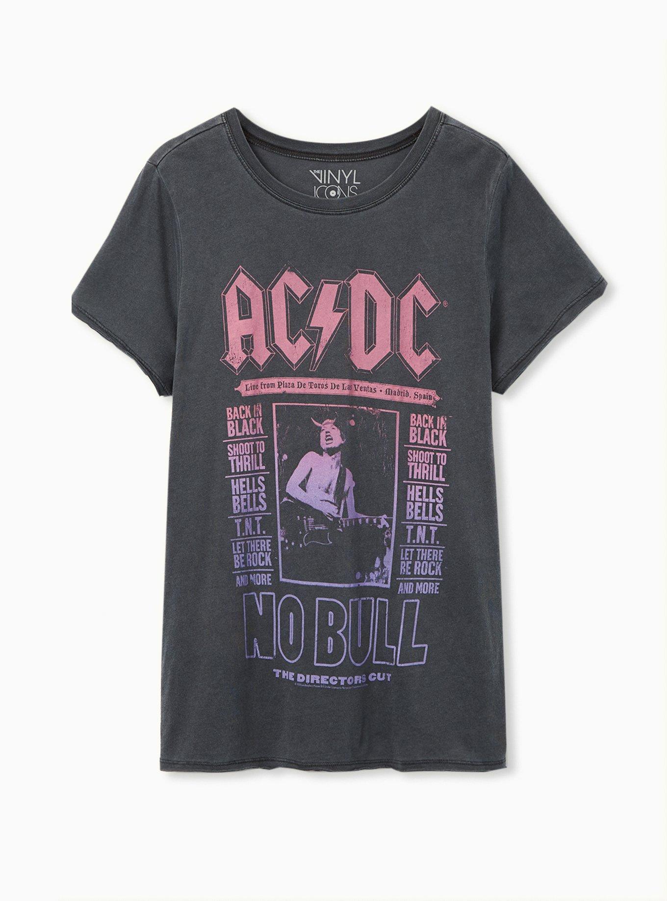 Plus Size - AC/DC Washed Black Crew Tee - Torrid