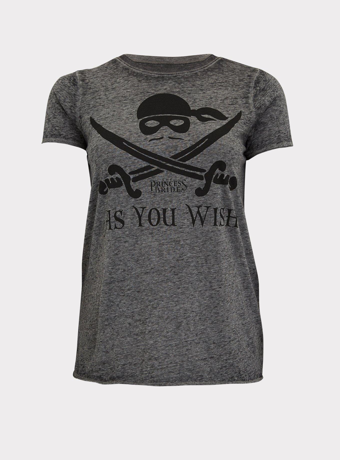 The Princess Bride As You Wish Crew Tee - Burnout Dark Grey, , hi-res