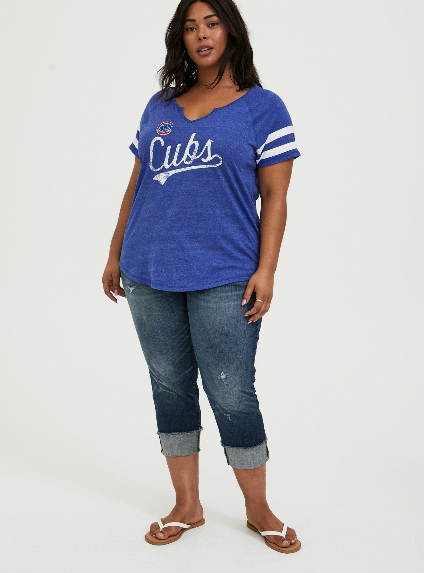 Plus Size - MLB Chicago Cubs Tie Front Tee - Blue - Torrid