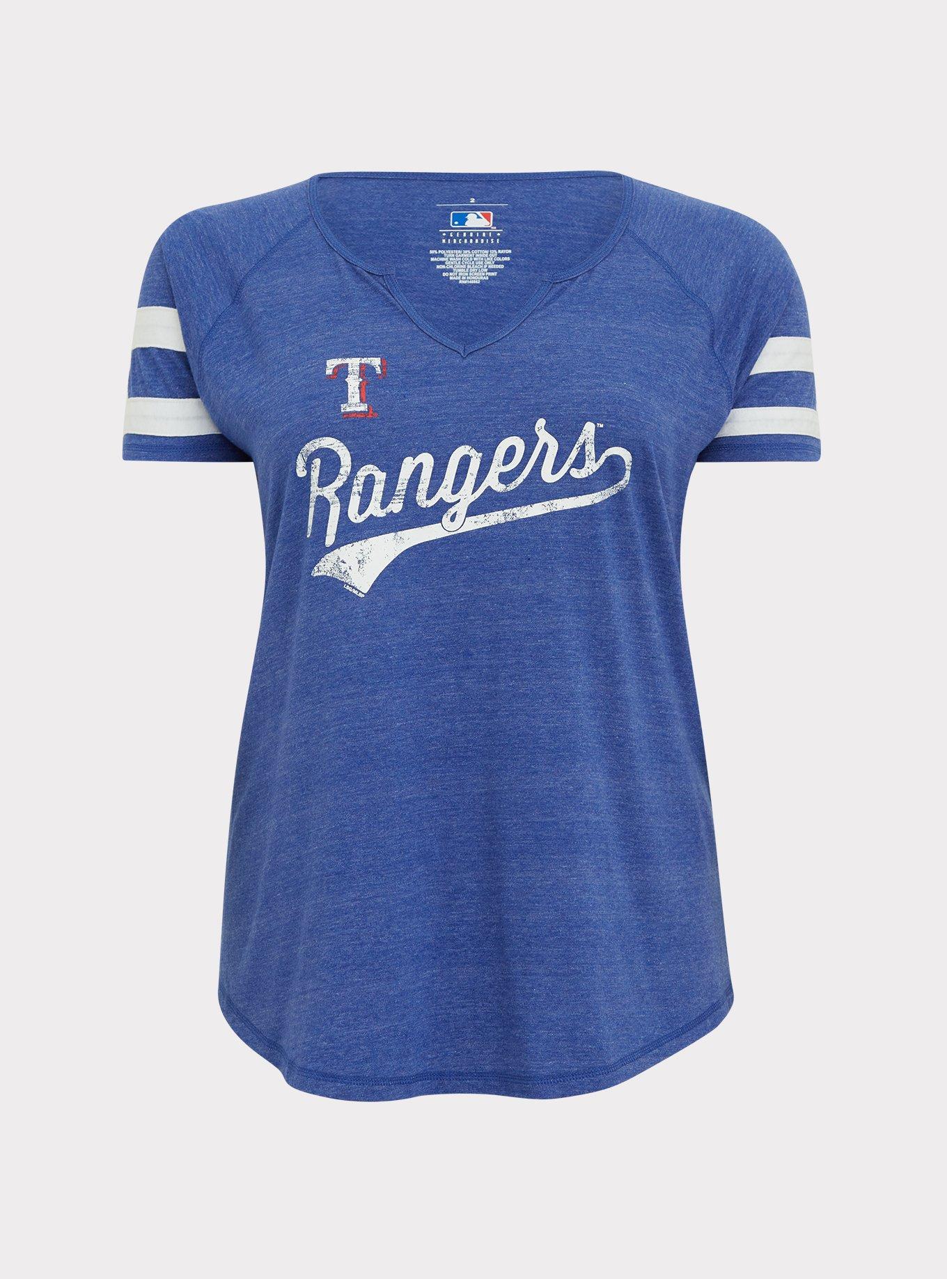 Texas Rangers Women's Plus Size Team Scoop Neck T-Shirt - Royal